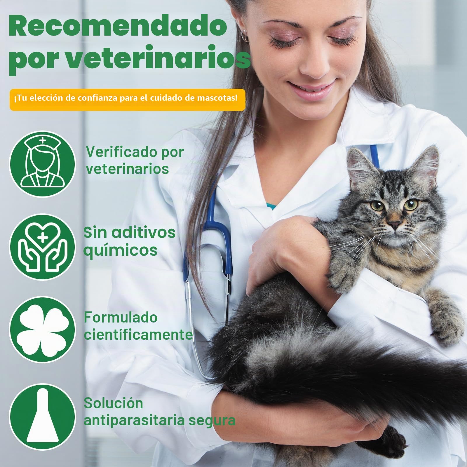 Fllea Y Garrapatas Protección para Gatos Y Gatos, Gotas Naturales para Desparasitar Gatos,2 x 6 Pipetas Fllea- Y Protección contra garrapatas, Fórmula de Extracto de Garras Segura Fórmula Fórmula de