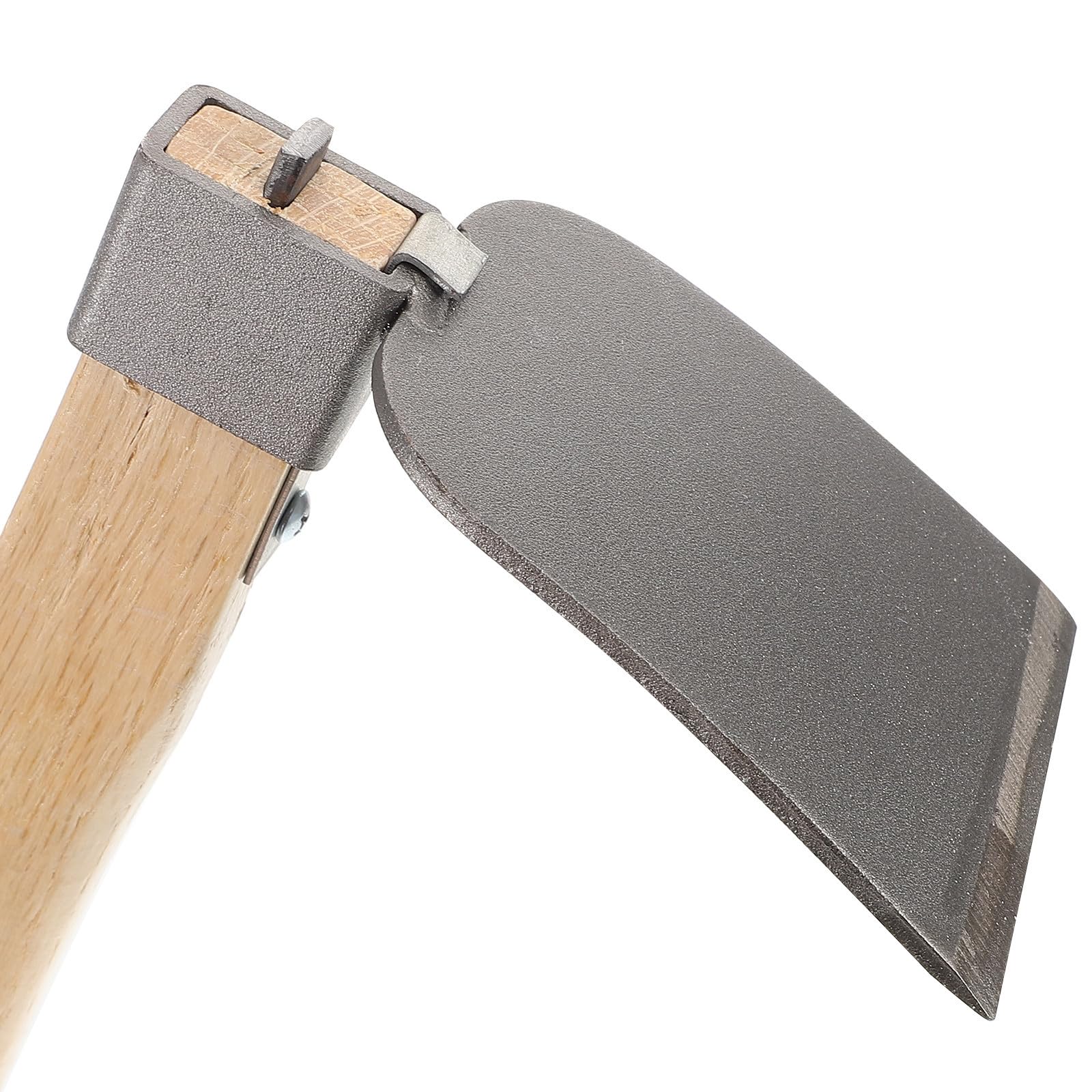 Pequeña Azada de Jardín de Acero Mango de Madera Ergonómico, Herramienta Manual para Desherbar y Paisajismo en Jardinería, Pack de 2 Piezas