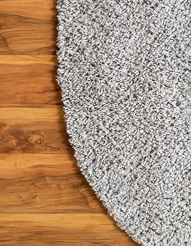 Miniatura 10 de Unique Loom Davos Shag Collection Alfombra de Área - Sólida (5 pies 3 pulgadas x 8 pies Oval, Sterling)