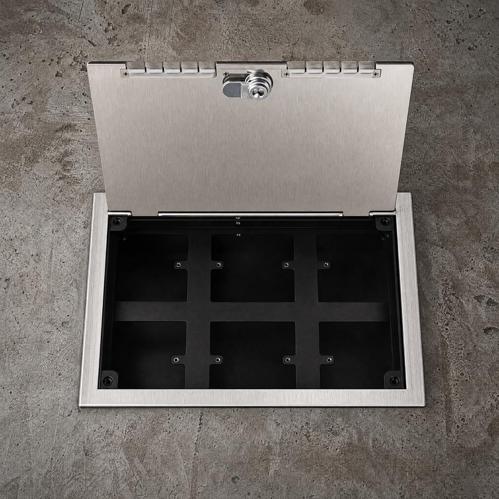 Scatola di Protezione per Prese Elettriche a Incasso in Acciaio Inox Resistente a Schizzi D'acqua e Polvere per Uffici, Hotel, 13x42cm