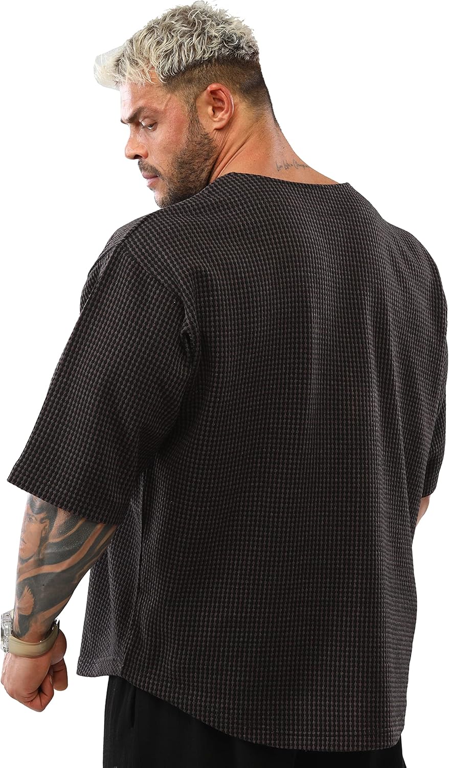 Men's Oversize Rag Top Gym Bodybuilding and Lifting T-Shirt with 3/4 Sleeve