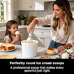 SEAINGO Heated Ice Cream Scoop - Rechargeable, ON/OFF Safety Lock Switch, Two Warming Modes, Ergonomic Handle, Electric Kitchen Tool Nonstick Scooper for Gelato, Frozen Yogurt, Sorbet & More