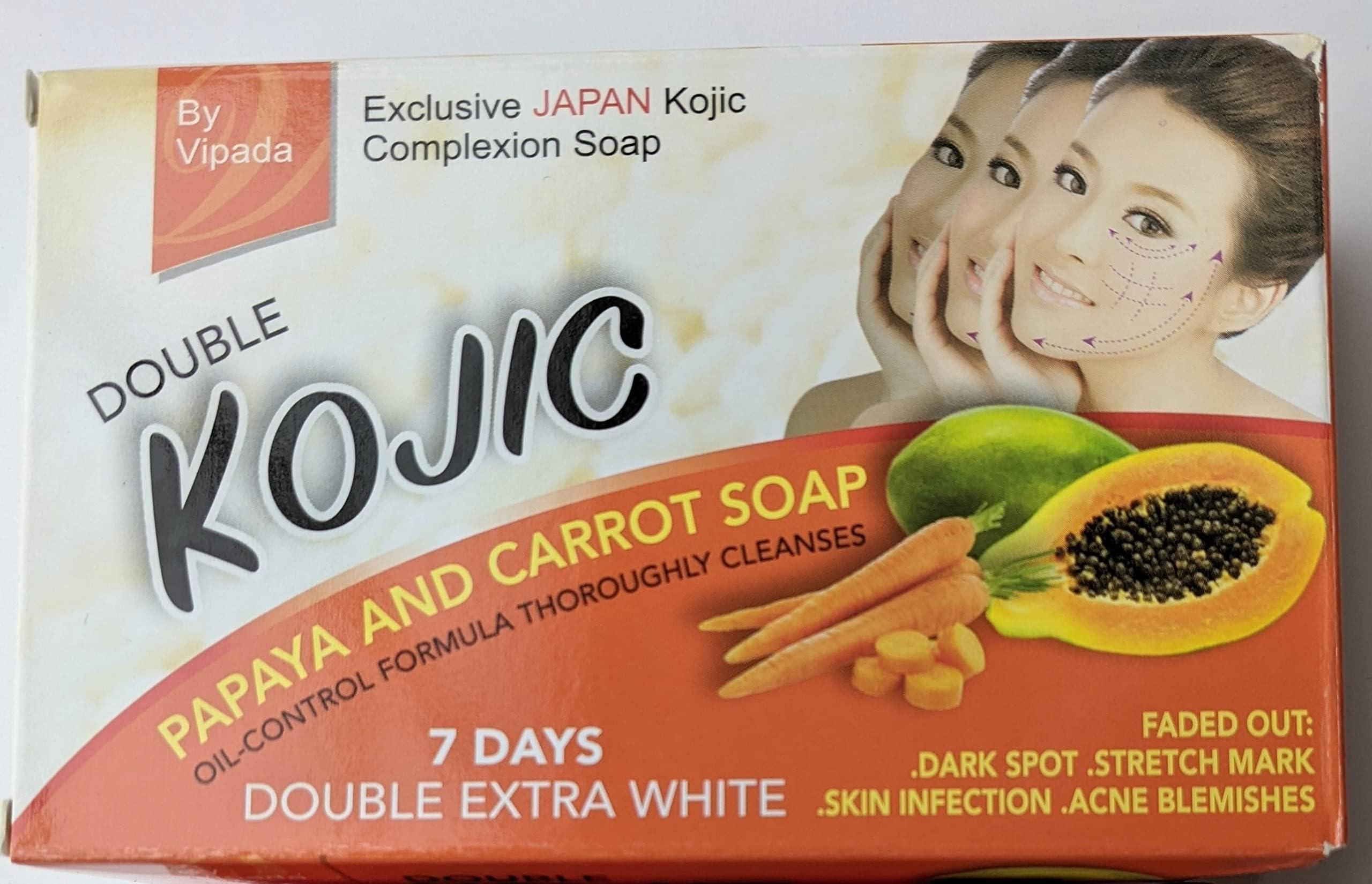 Papaya & Carrot + Double Kojic Soap 160g [Japanese Formula]