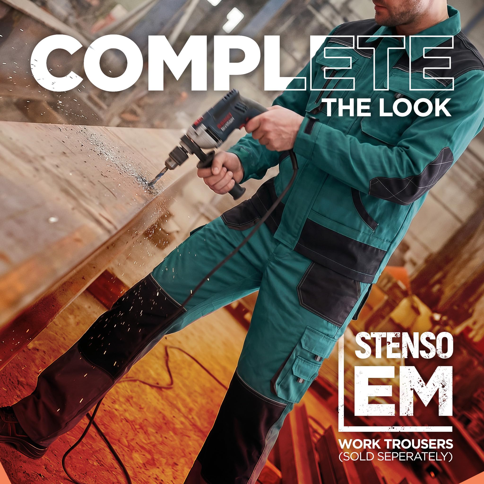 Stenso Des-Emerton - Chaqueta de trabajo multiusos para hombre - codos reforzados