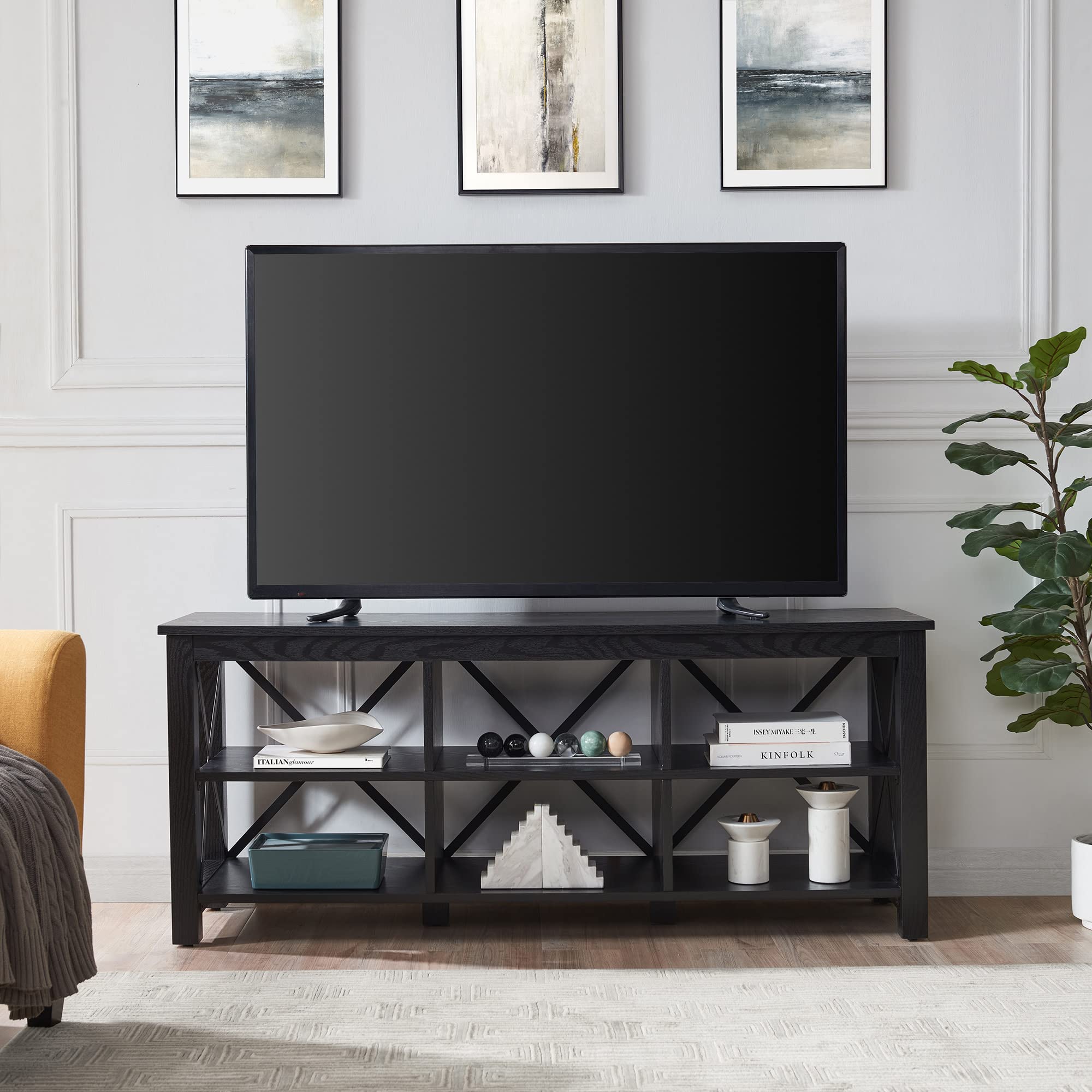 Henn&Hart Rectangular TV Stand for TV's up to 65