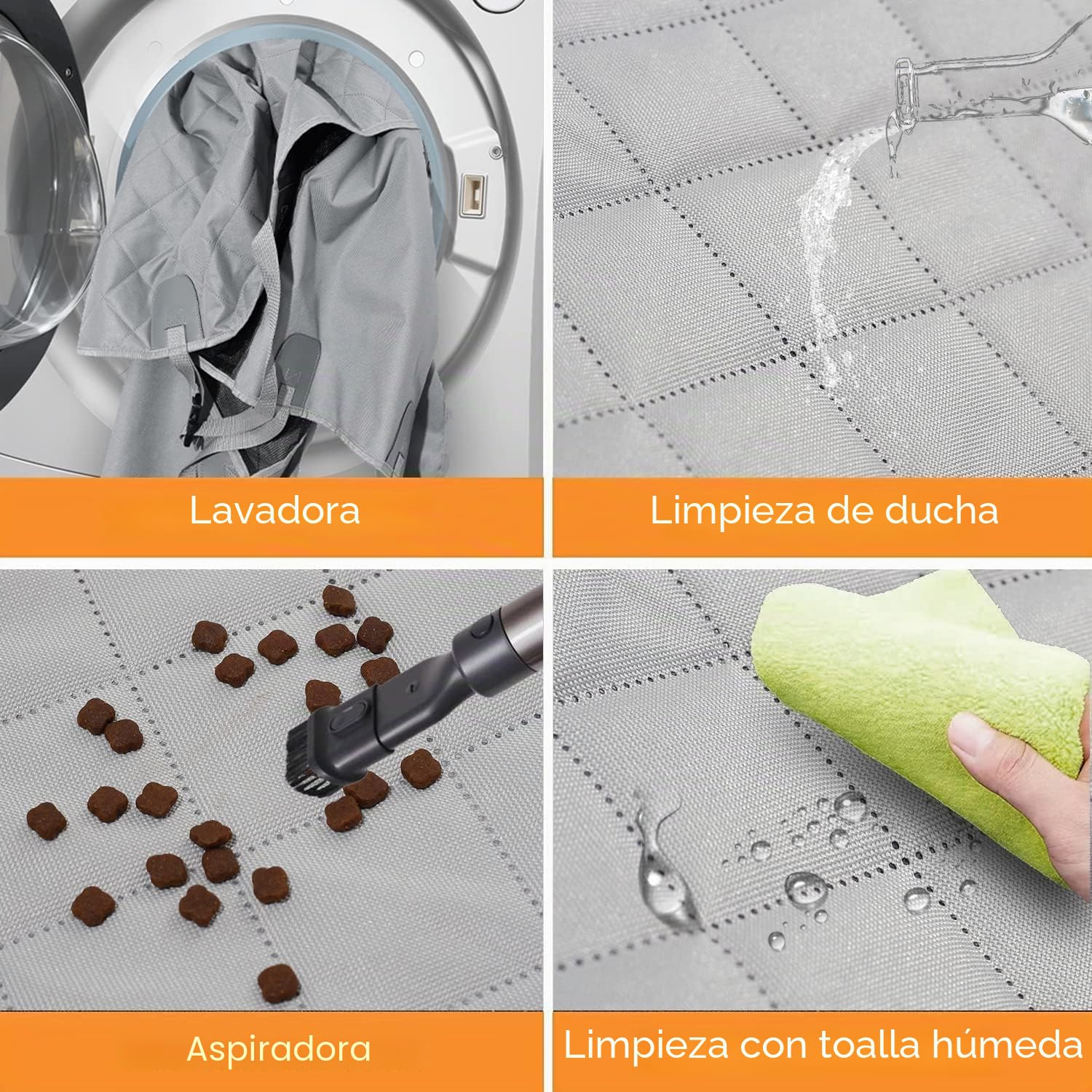 GXT Funda Protectora para Asiento Trasero de Perro para Coches, SUV y Camiones con Ventana de Malla, Material Antideslizante e Impermeable, a Prueba de arañazos, Gris Claro