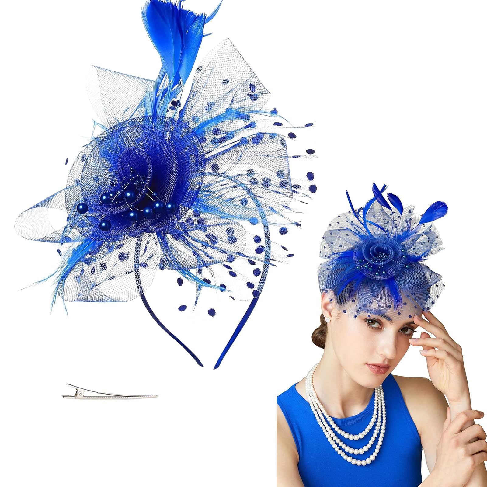 Cappello da Kentucky Derby Tea Party con fiori colorati, fascia