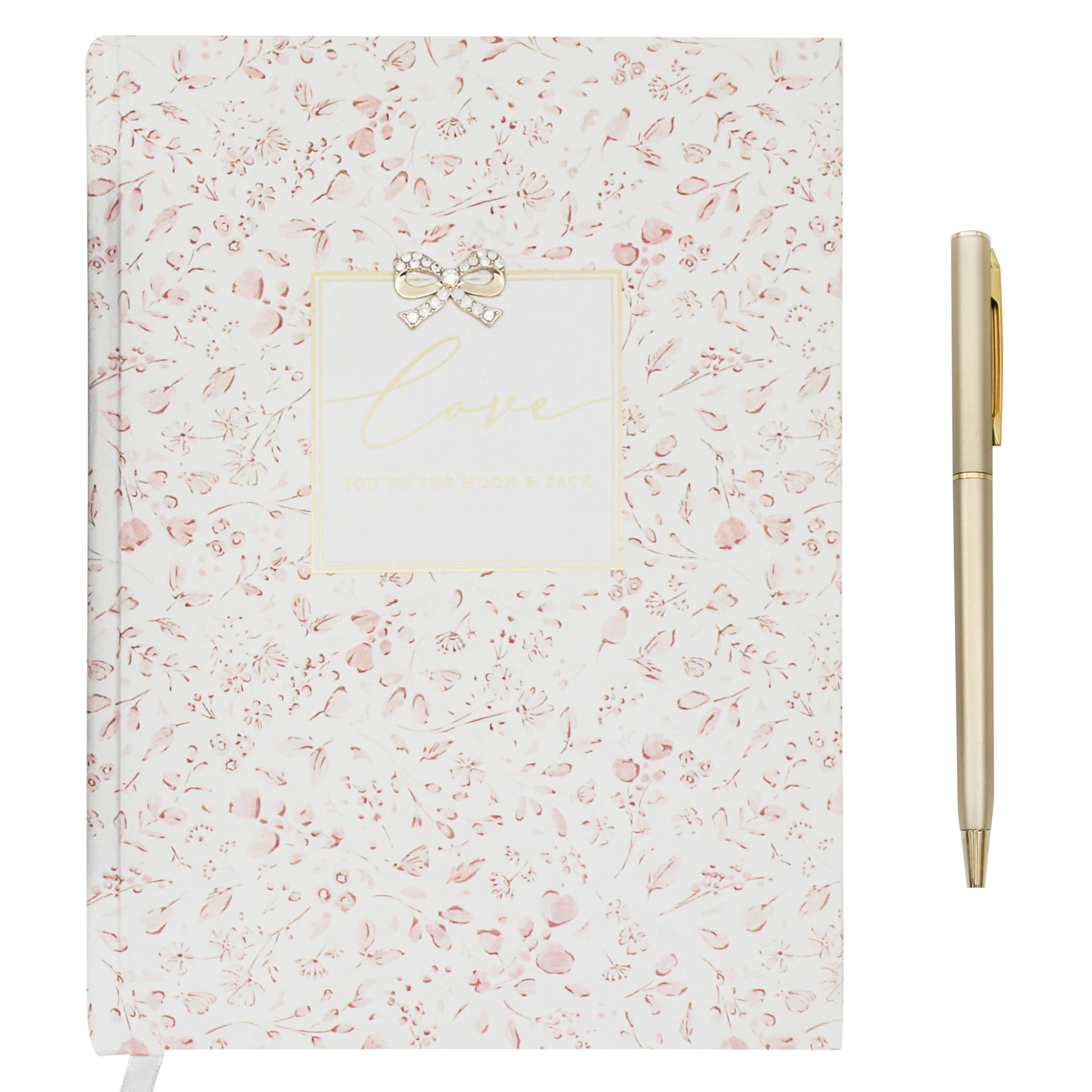 Lesser & Pavey Love Moon & Back Notebook Madelaine by Hearts Design for Home, Office & Travel | Compact Note Book for Daily Use | Elegant Notebook Stationery Gift for Professionals & Students