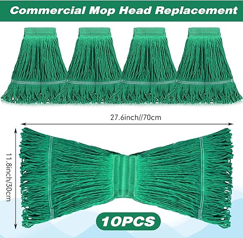 Miniatura 9 de Nuogo 10 piezas de repuesto de cabezal de trapeador comercial, limpieza de pisos, cabezales de trapeador húmedo, recambios de cabezal de trapeador