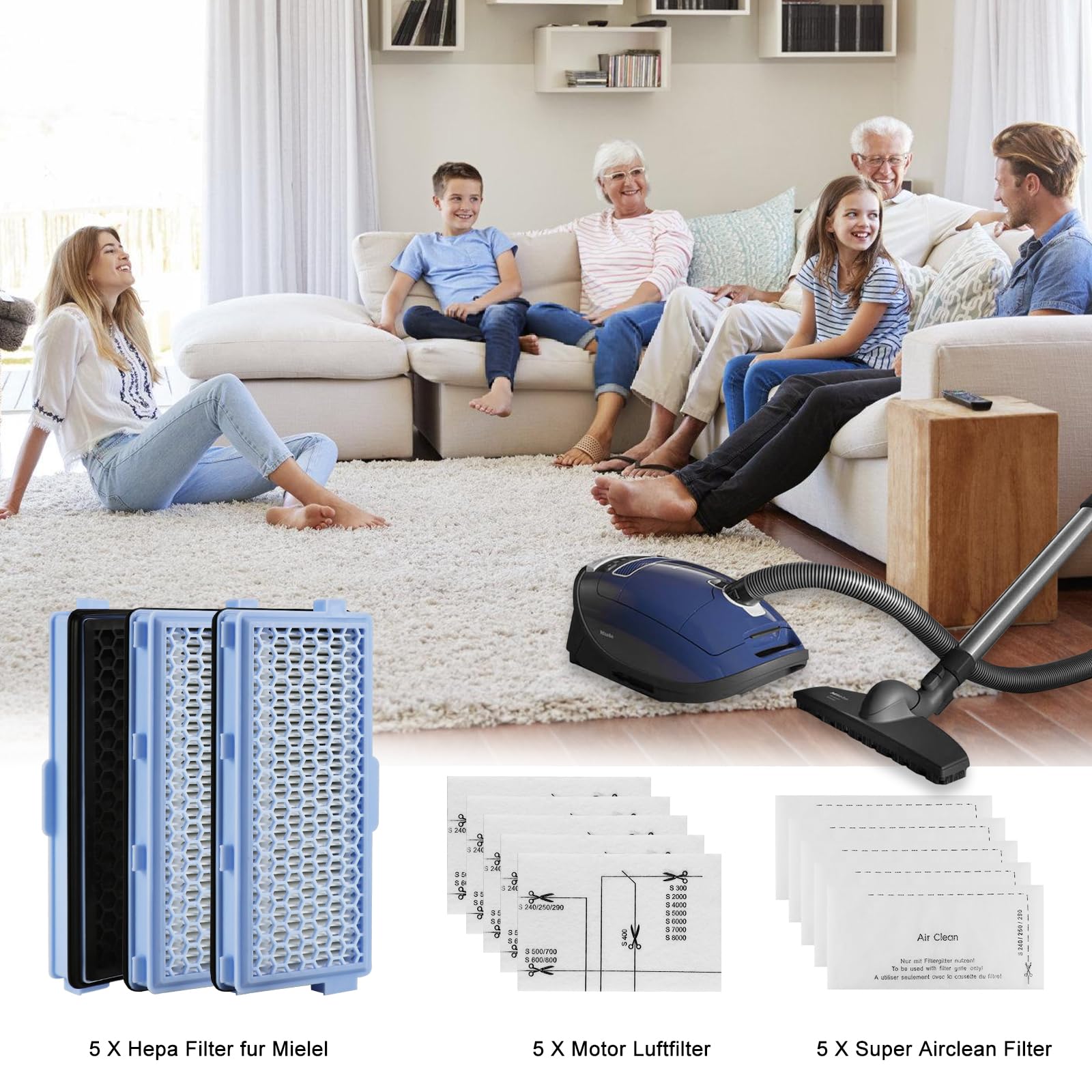 Vhbw 2x Filtro Compatibile Con Miele Complete C2 Jubilee Powerline C2 Tango Ecoline Aspirapolvere Filtro Hepa Aria Di Scarico H13 86741444