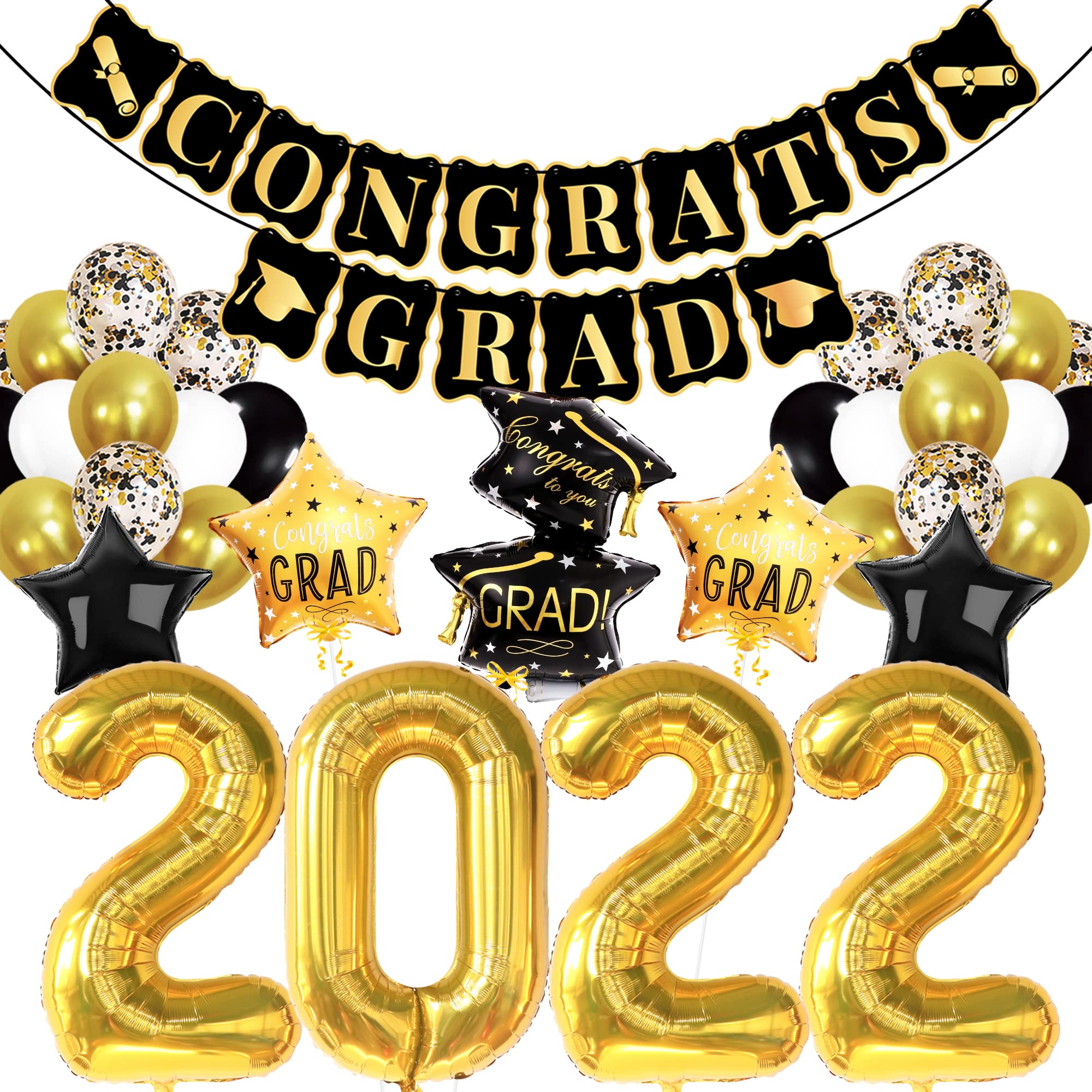 Buy Huge, Graduation Decorations 2022 Set Pack of 44 No DIY