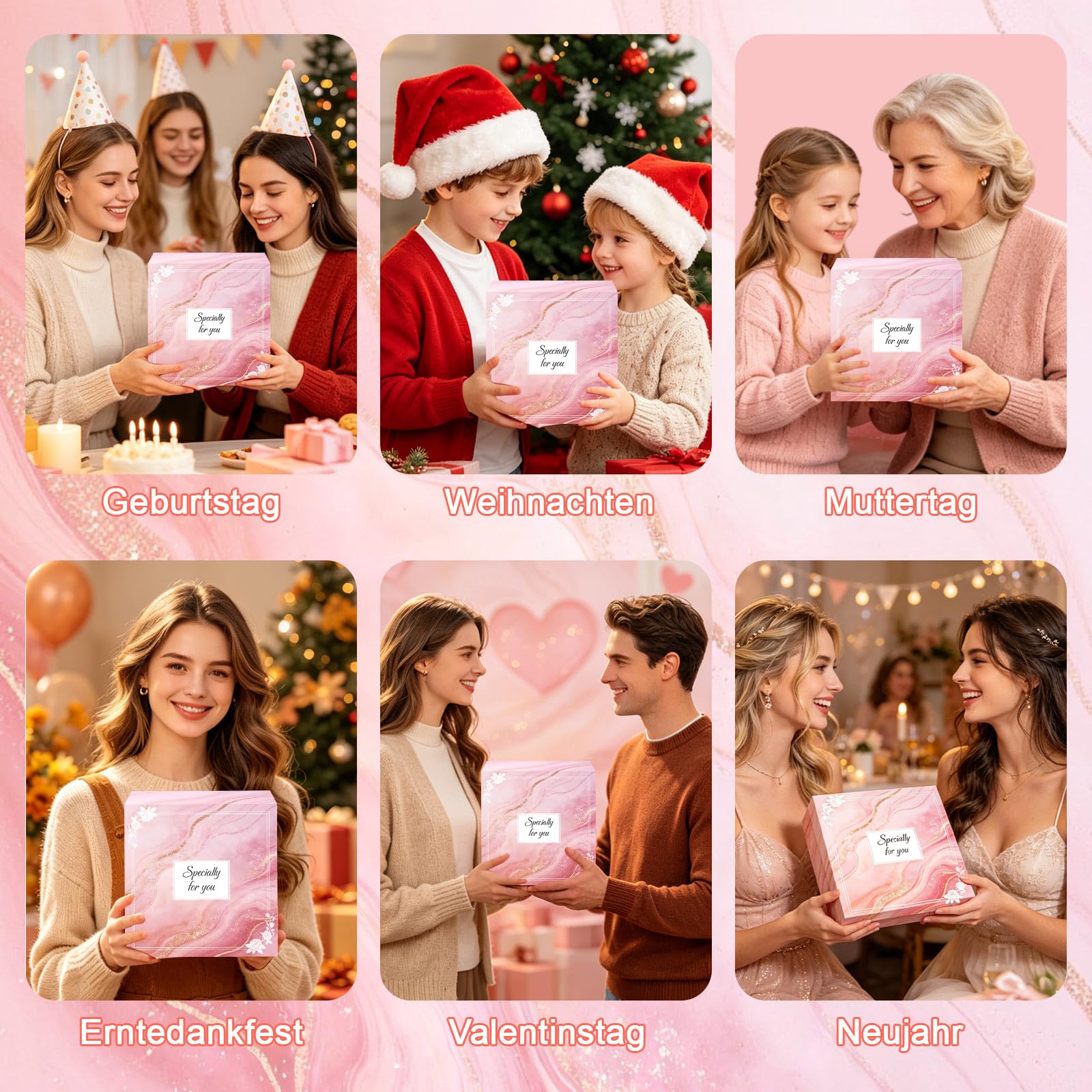 Geschenke für Frauen, Geburtstagsgeschenk für Freundin, Wellness Geschenkset Frauen für Beste Freundin, Schwester, Ehefrau, Mama & Kollegin mit Glasbecher Duftkerze Haarschmuck