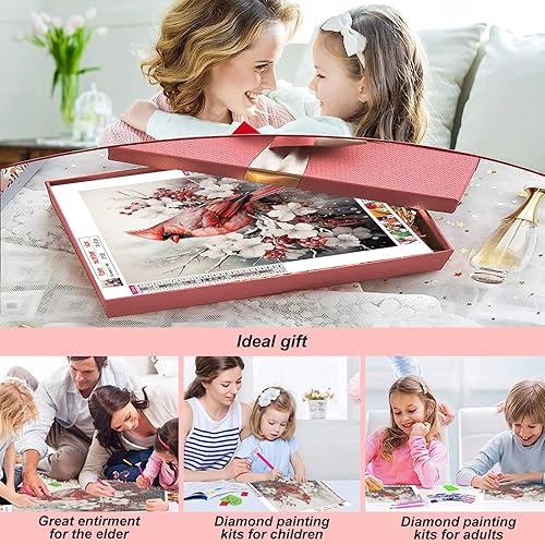 Miniatura 2 de Kits de pintura de diamantes para adultos, cardenal 5D DIY kits de arte de diamantes para principiantes, pintura de diamante redonda para decoración
