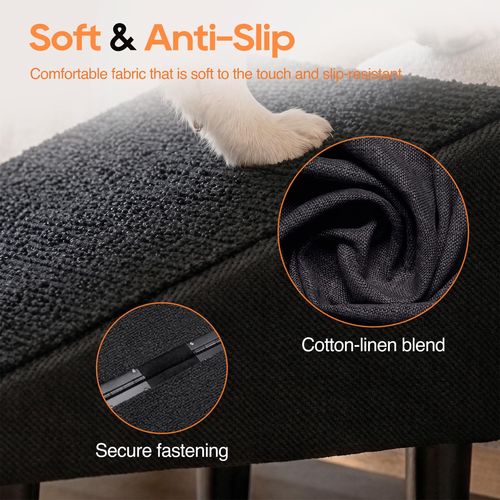 Hundetreppe Klappbar, 2-in-1 Hunderampe & Hocker für Bett und Sofa, 36x36x28cm, mit Saugnapfhalterung, Rutschfeste Rampe Hund für Kleine Ältere Hunde Katzen