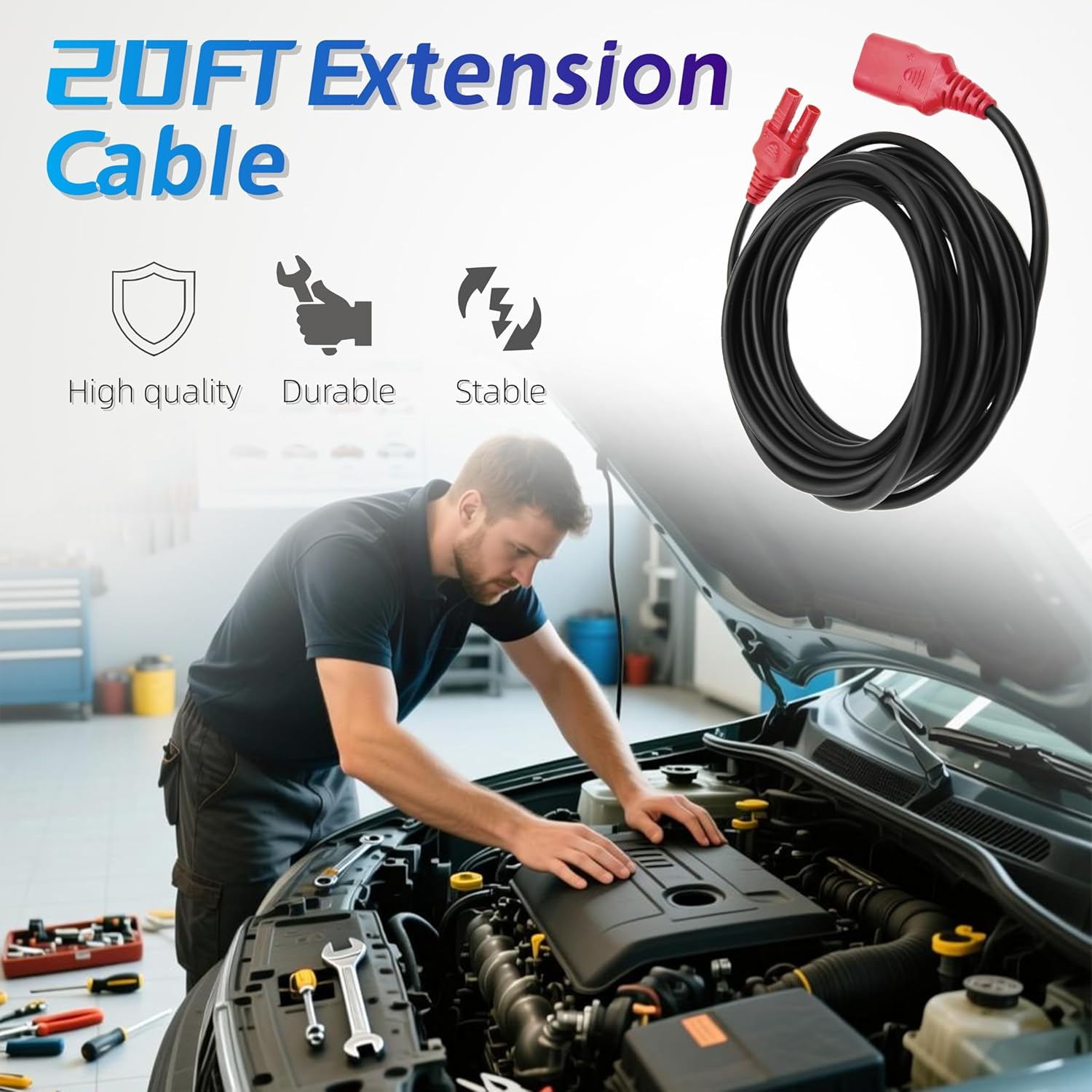 Muyesm 20FT Extension Cable Power Circuit Probe Kit Compatible with Power Probe 3/3S/3Ez Power Circuit Probe Tool Accessories PPTK0027 and PPTK0025 (20FT Without Alligator Clip)