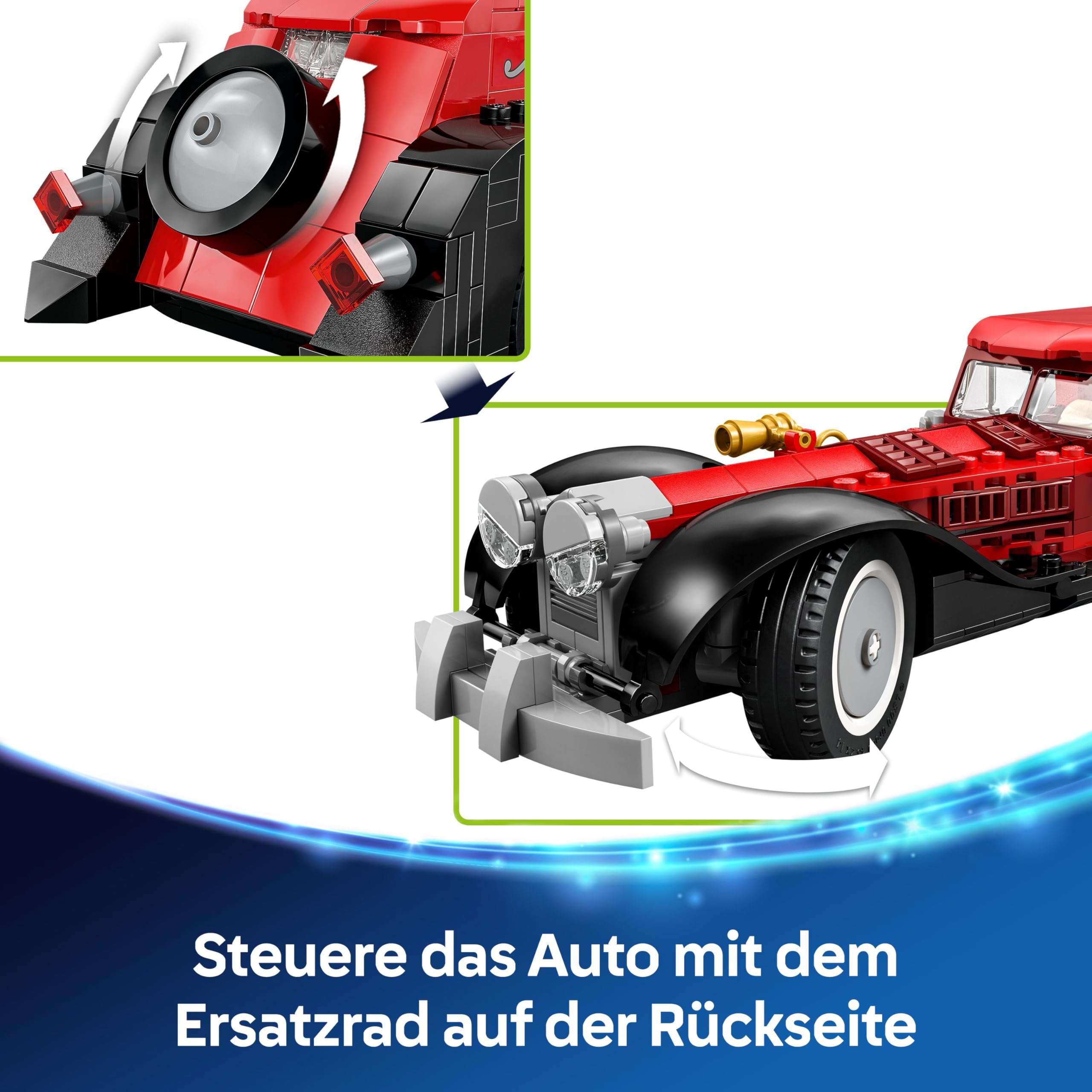 Lego Cruella de Vil Car, Lego 43277 - Villain in 101 Dalmatians, Villains, New 2025 (with Printed Plate), Red, mediano - Image 4