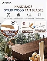 Vista 8 de 42 Inch Low Profile Ceiling Fans with Lights and Remote, Flush Mount Ceiling Fan with Lights, 3 Blades Solid Wood Dimmable Walnut Easy Installation