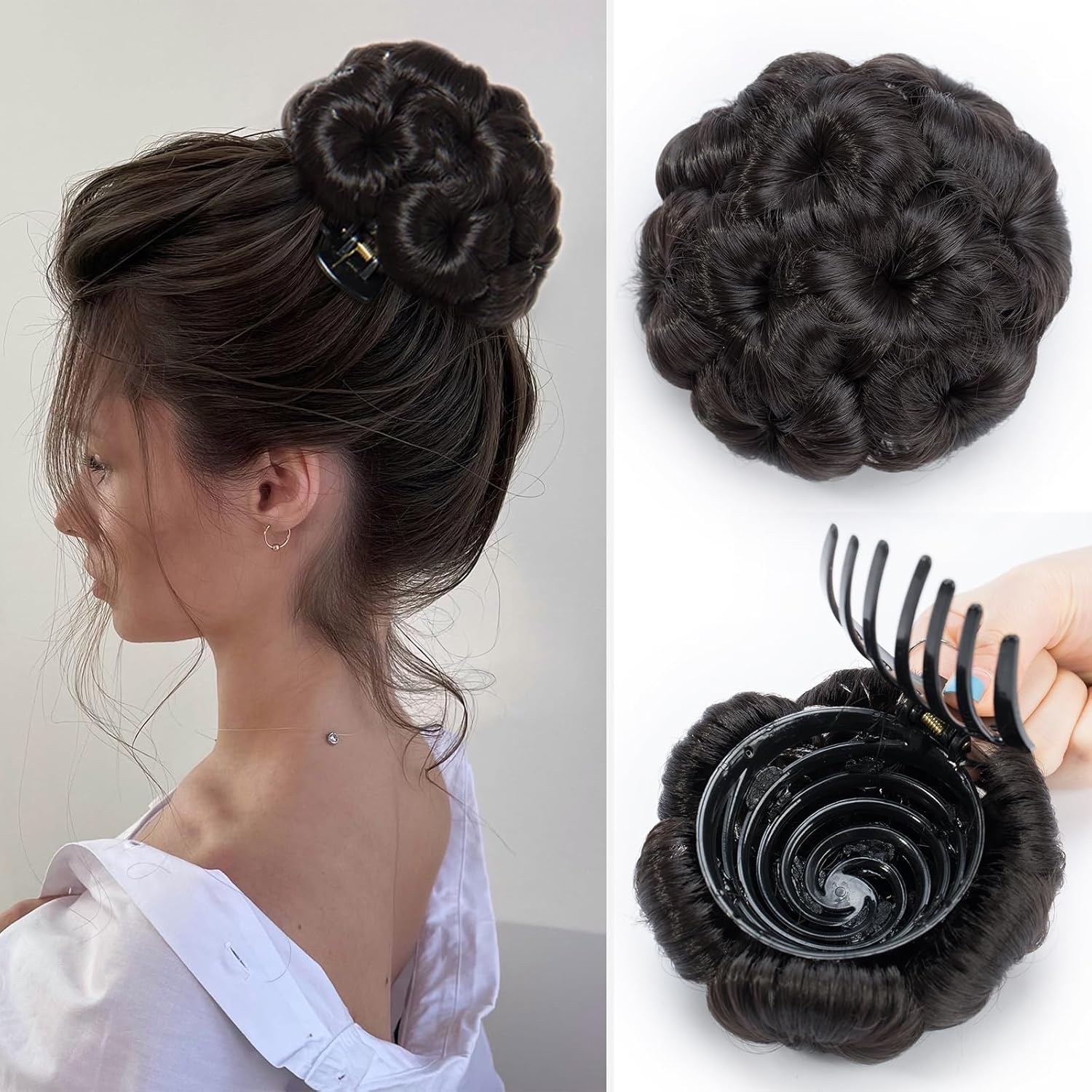 Benehair Messy Bun Hair Piece Clip in Bun Scrunchie Jaw