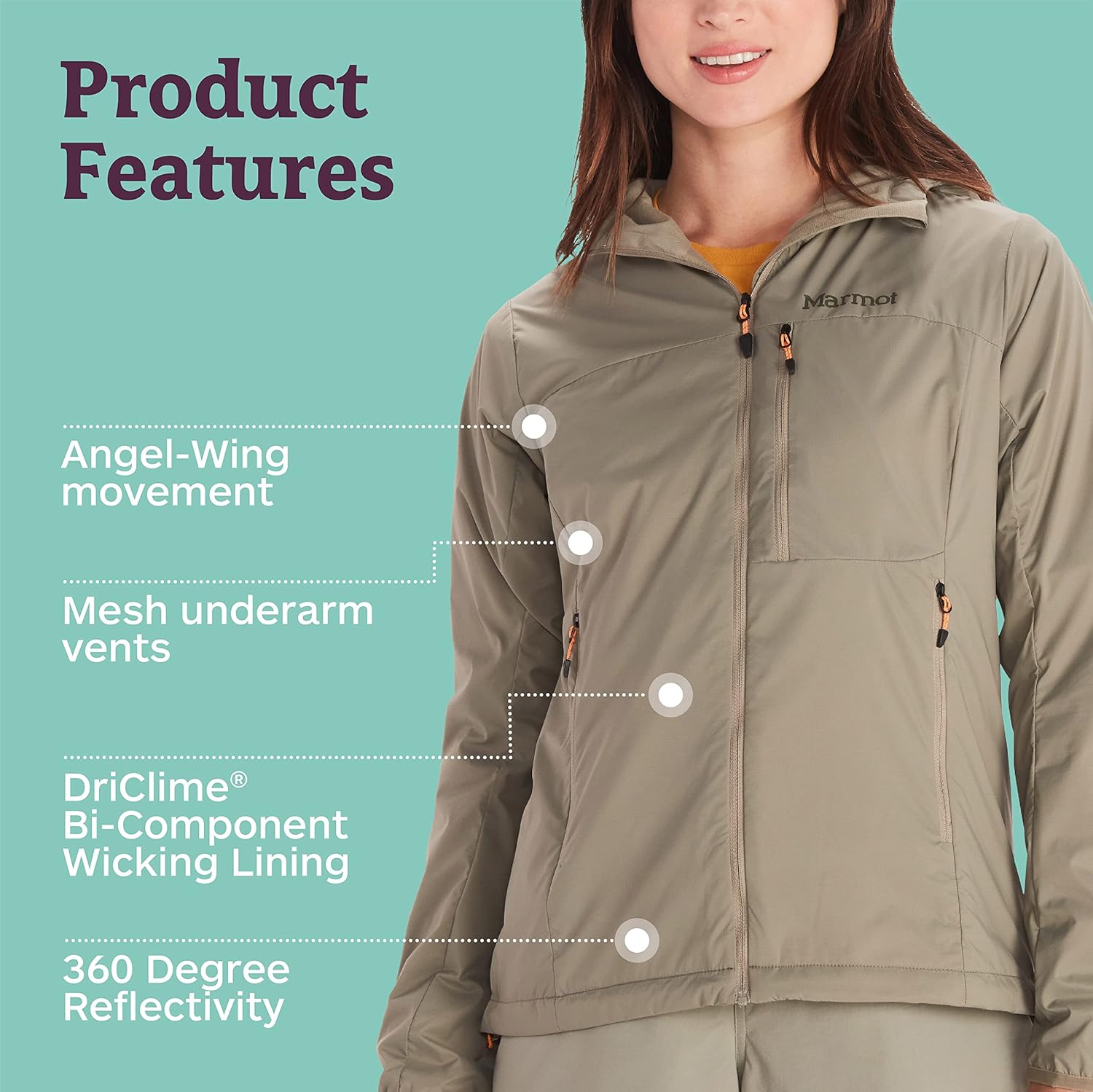 MARMOT Women's Ether Driclime Hoody - Breathable, Comfortable, Packable Windbreaker Jacket with Hood - Image 5