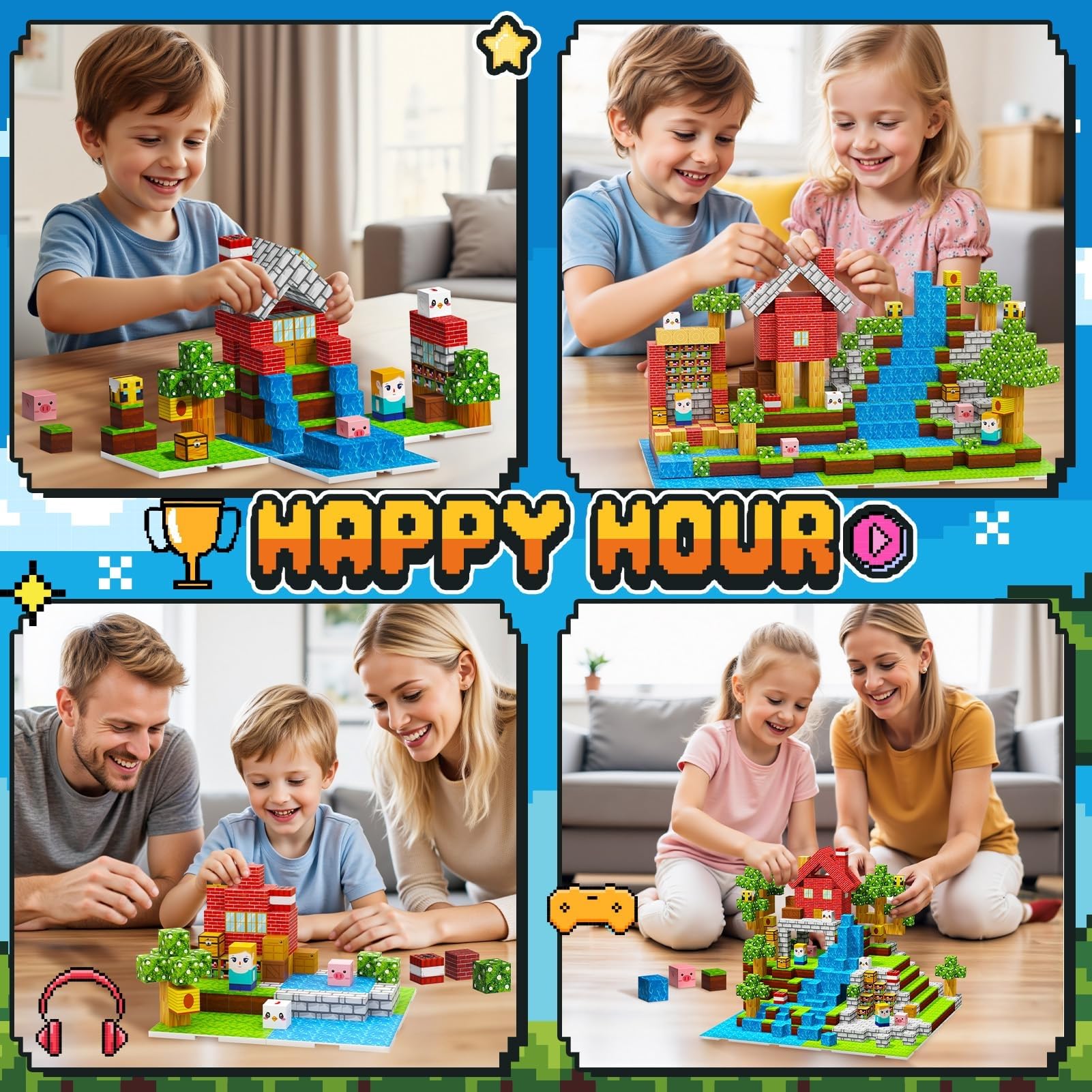 Wootoyz 100 Piezas Cubos Magneticos Bloques, Regalo Niño Niña 3 4 5 6 Años Bloques Magneticos Construccion Niños Juguetes Niño 3-6 Años Regalos de Cumpleaños para Niños