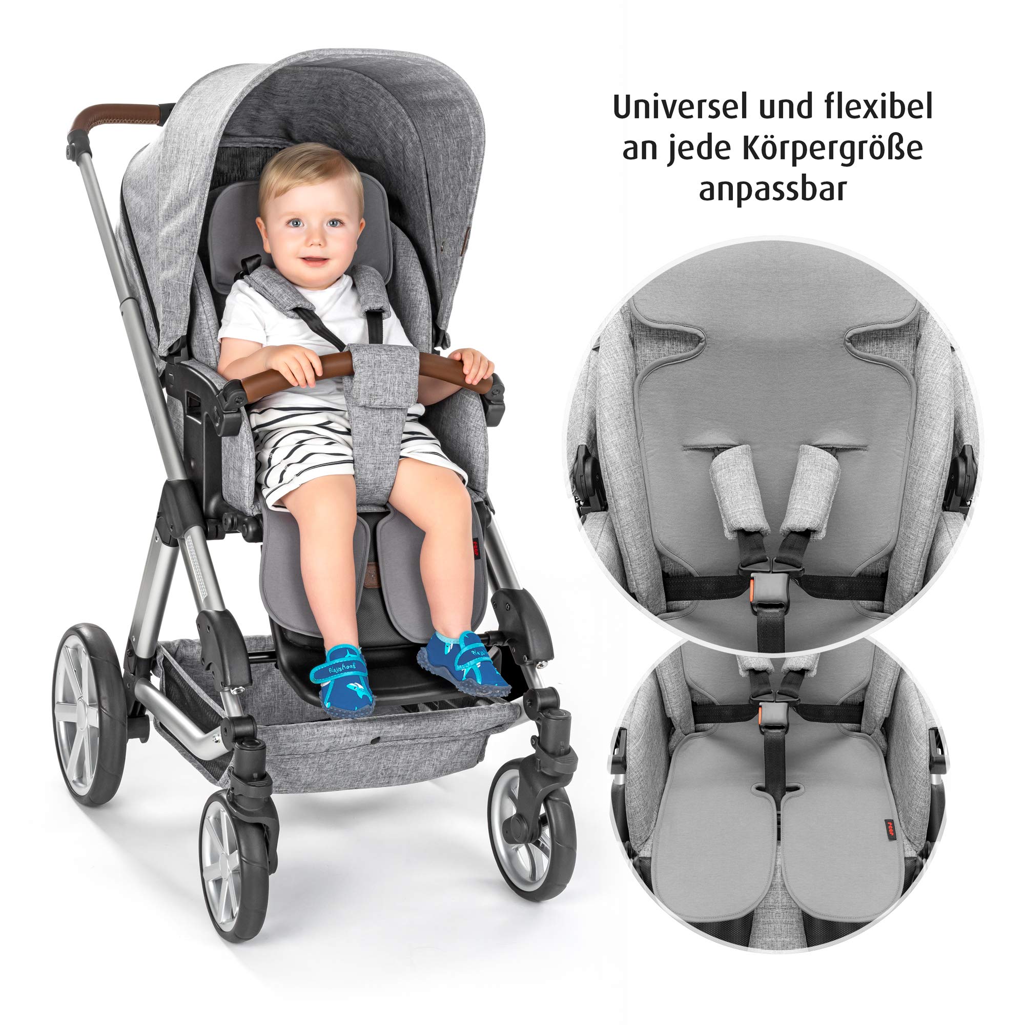Reer 86131 TravelKid Breeze atmungsaktive Sitzauflage für Kinderwagen, Buggy, Autositz, Fahrradsitz und co