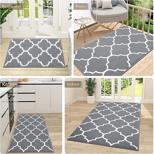 Vista 77 de OLANLY Tapete para puerta de interior, 48 x 32 pulgadas, antideslizante, absorbente, resistente a la suciedad, lavable de perfil bajo para entrada