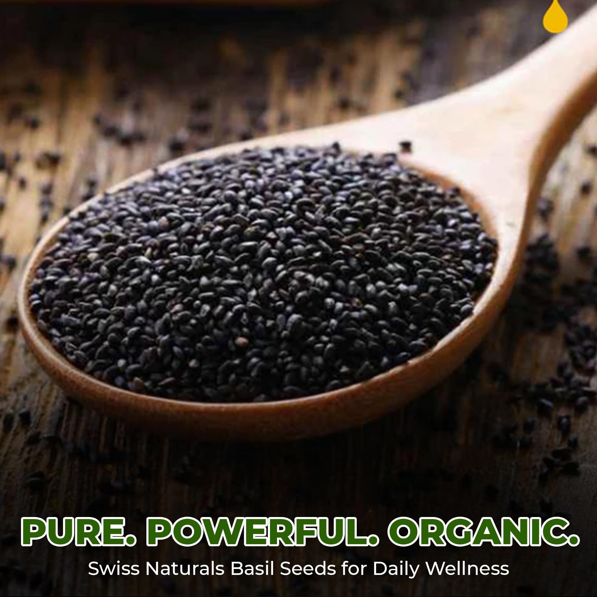 Swiss Naturals Basil Seeds Organic | Sabja Seeds | Takmaria | Tukmariya Seeds | 400 grams 2