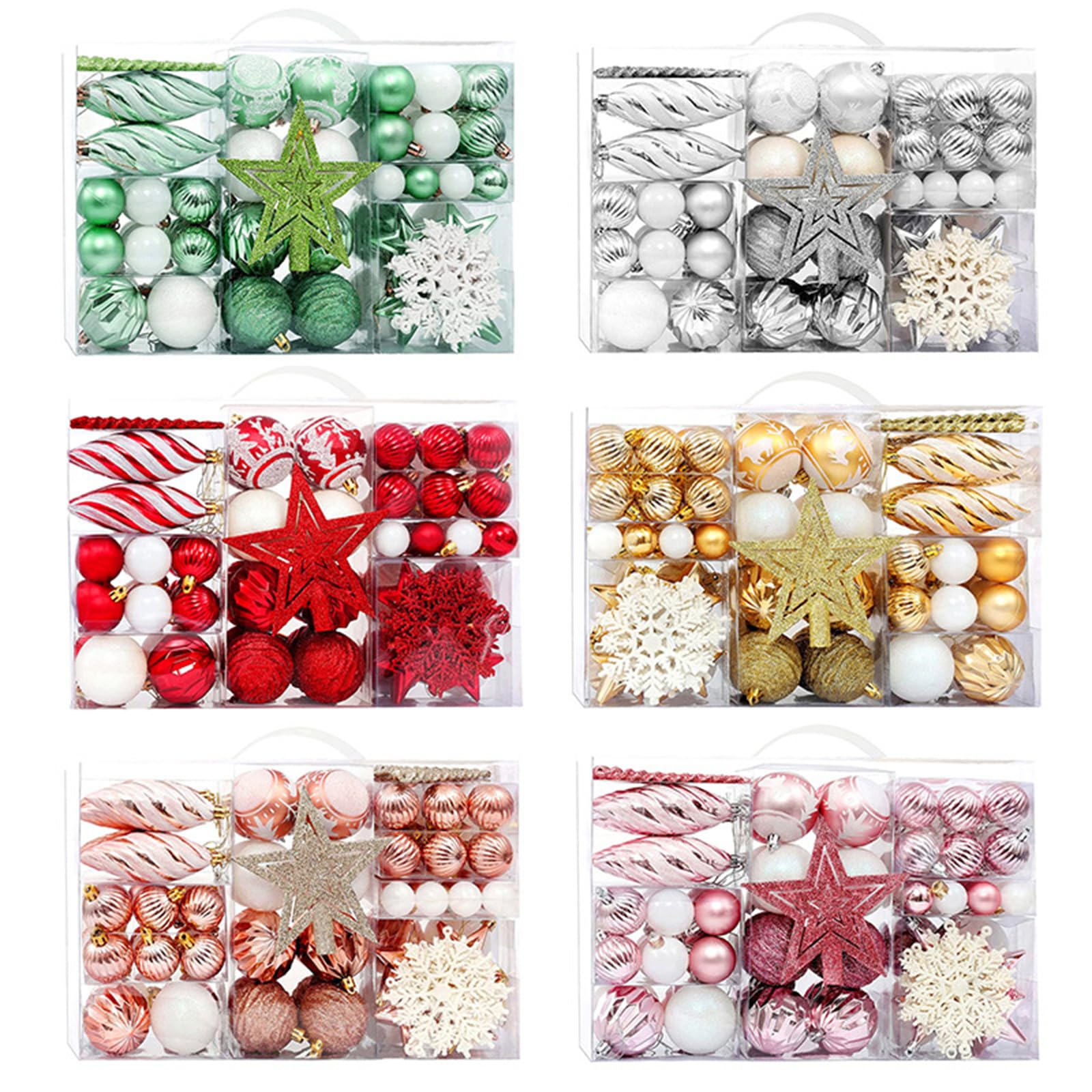 Tannenbaum Kugeln, Weihnachtlicher Baumschmuck, Weihnachtsbaumkugeln Plastik Weihnachtsbaumkugel Personalisiert, 100pcs/Set Weihnachtskugel Geschenkpaket Bemalte Kugel Weihnachtsbaum AnhäNger (#4)