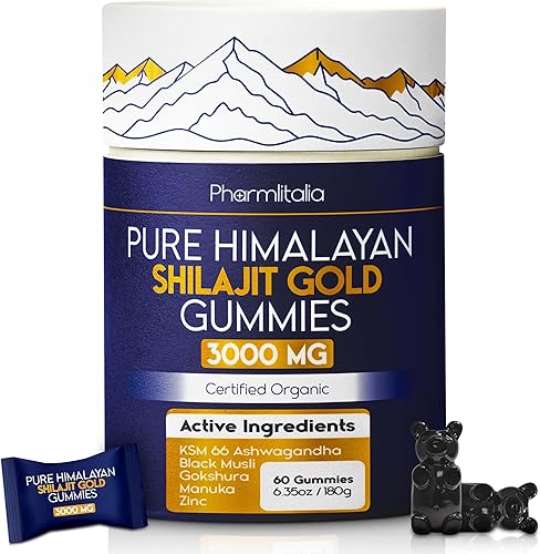Miniatura 3 de Glicinato de magnesio y gomitas Shilajit puras del Himalaya  Sueño, recuperación muscular y energía  Veganas, de alta absorción de magnesio de 400