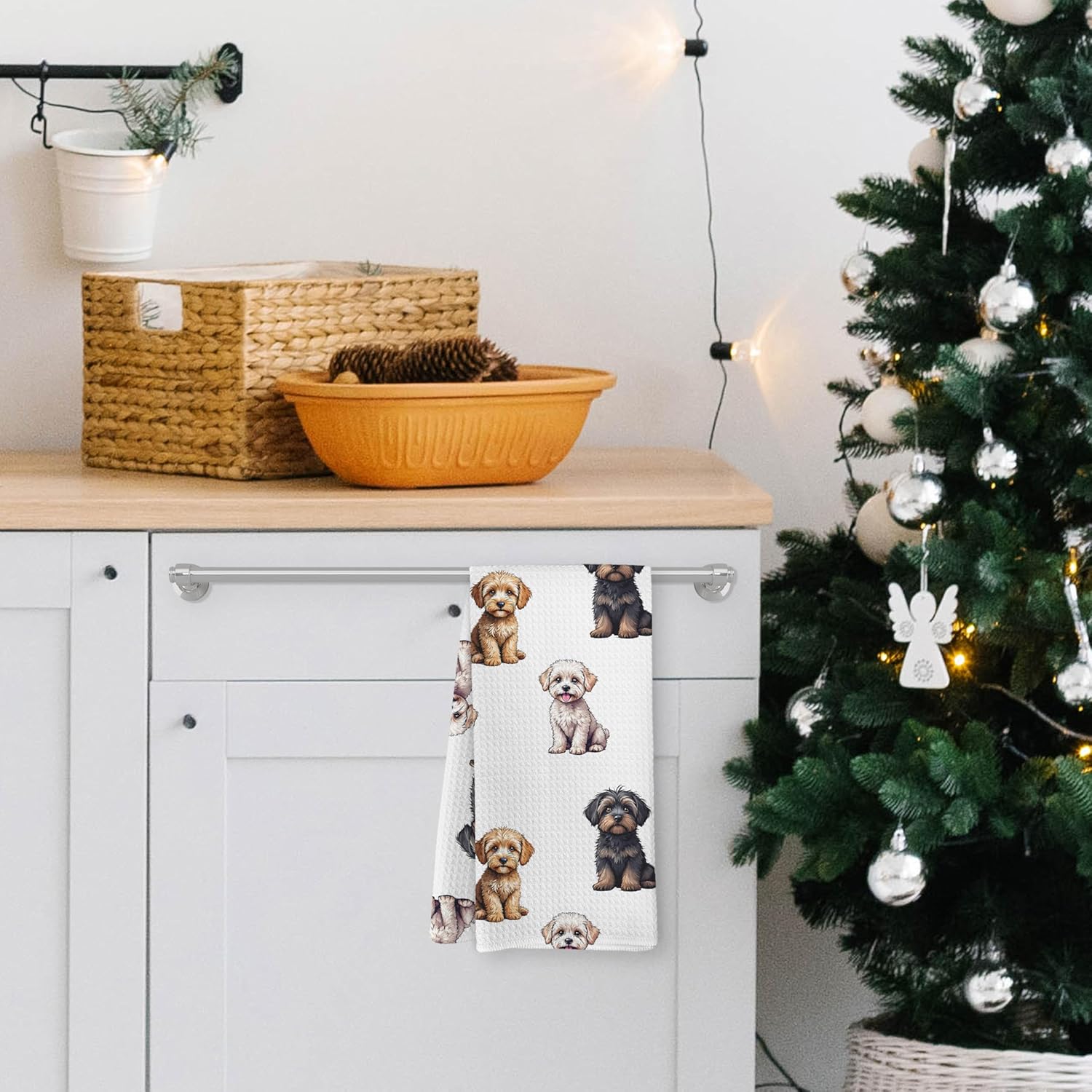 Cavapoo Gifts Kitchen Towels, Cavapoo Gifts for Women Dish Tea Towels for Kitchen Decor, Dog Hand Towels for Bathroom, Dog Bathroom Decor, 16x24 Inches - Image 4