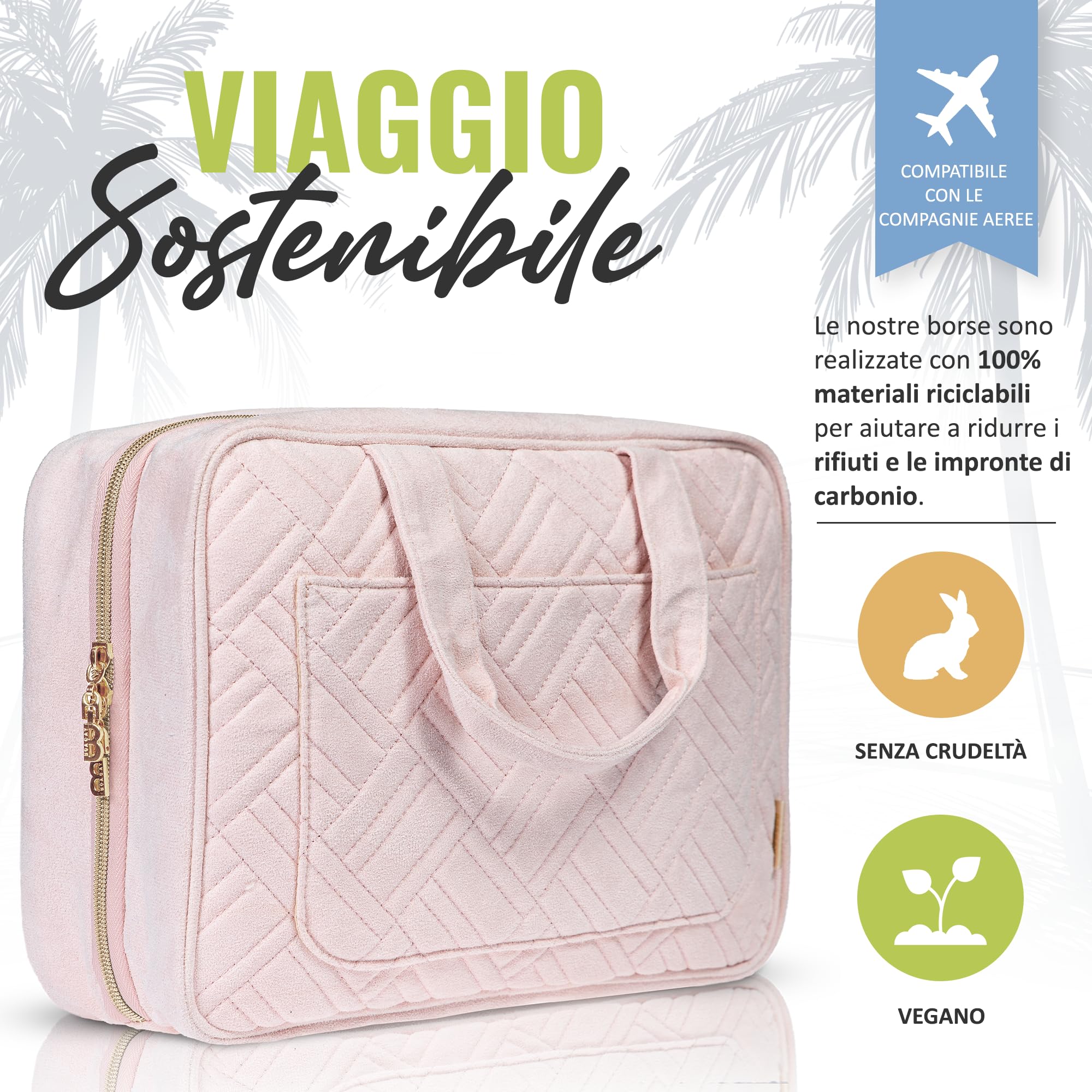 BOACAY Grande Beauty Case da Viaggio, Borsa da Toilette Appendibile per Donna e Ragazza, Trousse per Trucchi e Organizer per Cosmetici e Accessori