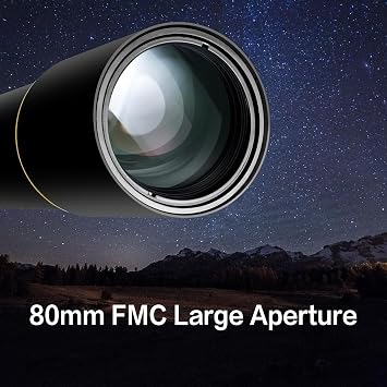 Telescopes for Adults Astronomy, 80mm Aperture 900mm Professional Refractor Telescope for Kids & Beginners, Compact and Portable Travel Telescopio with Carrying Bag
