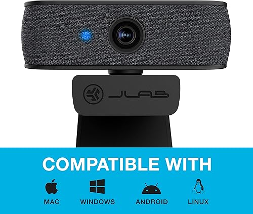 Miniatura 8 de JLab JBuds Cam - Cámara web USB HD, color negro con placa frontal blanca opcional, 1080P30 FPS, 2.1 megapíxeles, enfoque automático, micrófonos