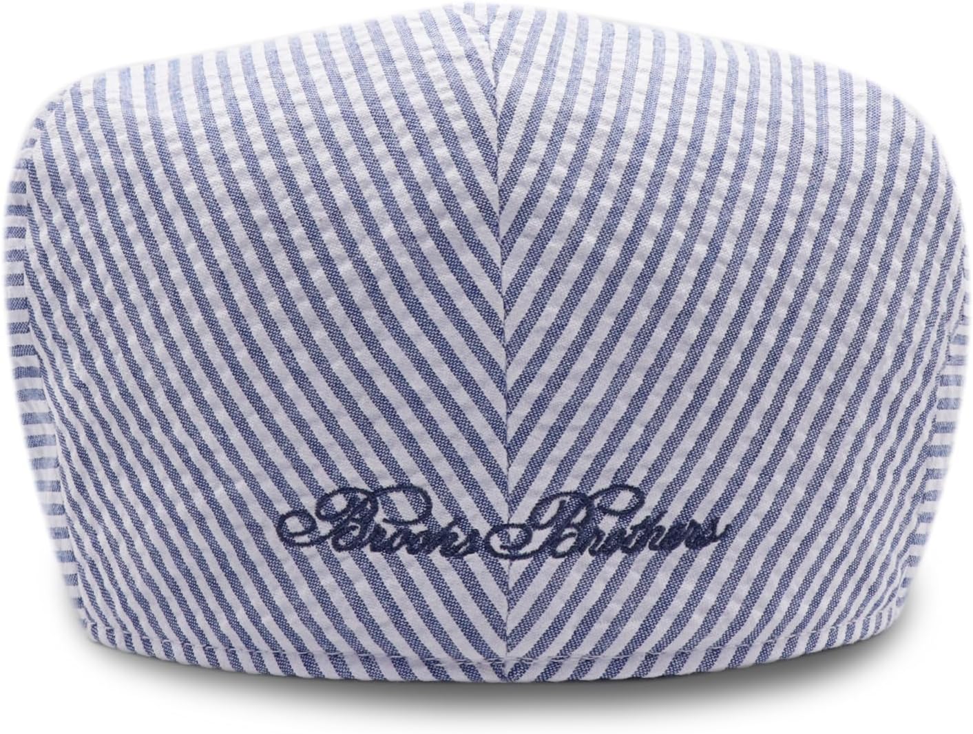 Brooks Brothers Men’s Seersucker Ivy Cap – with Logo Lining & Sweatband – Woven Cotton Hat