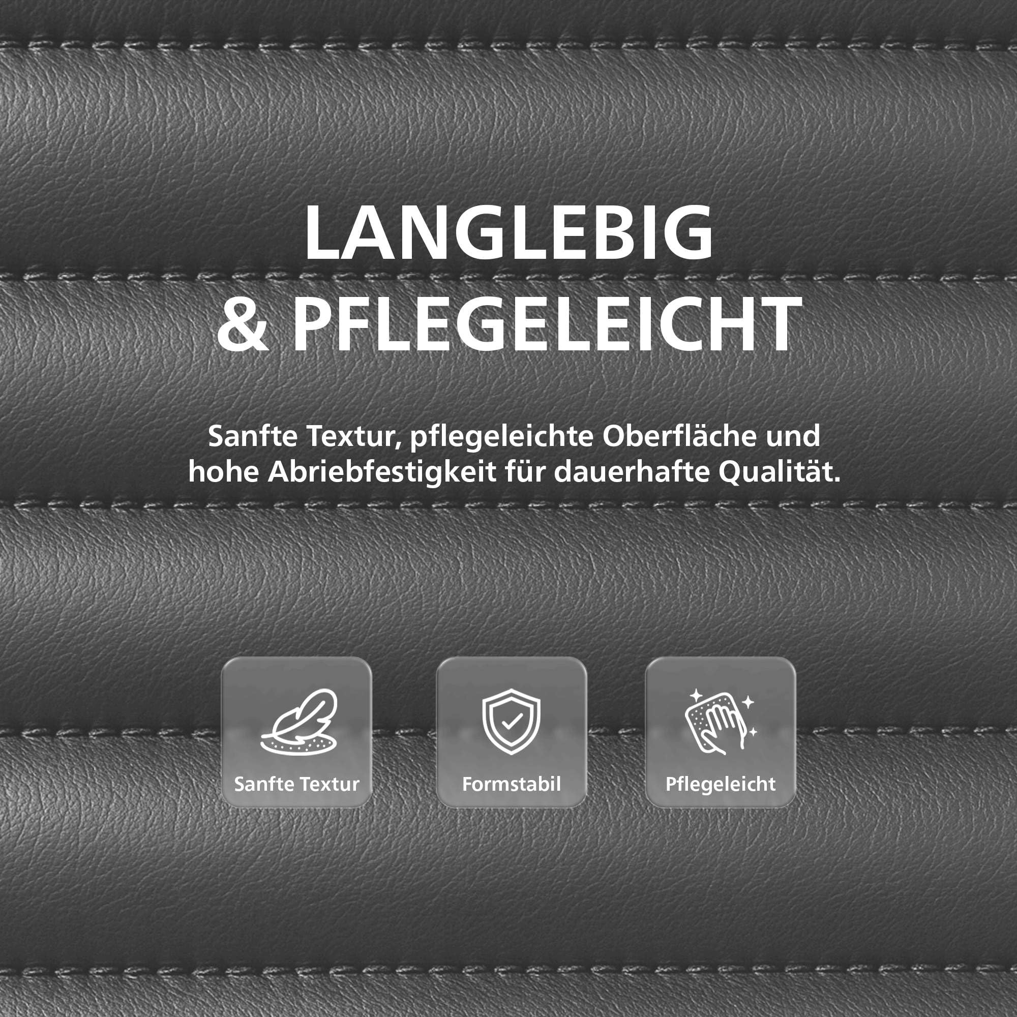 CLP Arbeitshocker höhenverstellbar Alamosa, ergonomischer Rollhocker mit Rückenlehne, Kunstlederbezug, drehbar Ideal für Büro & Praxis, Farbe:grau