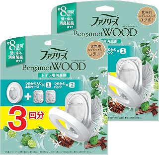ファブリーズ 【批量购买】 厕所除臭芳香剂 贝尔加莫特木 装填装 本体盒 6.3毫升+装填 6.3毫升×2个×2