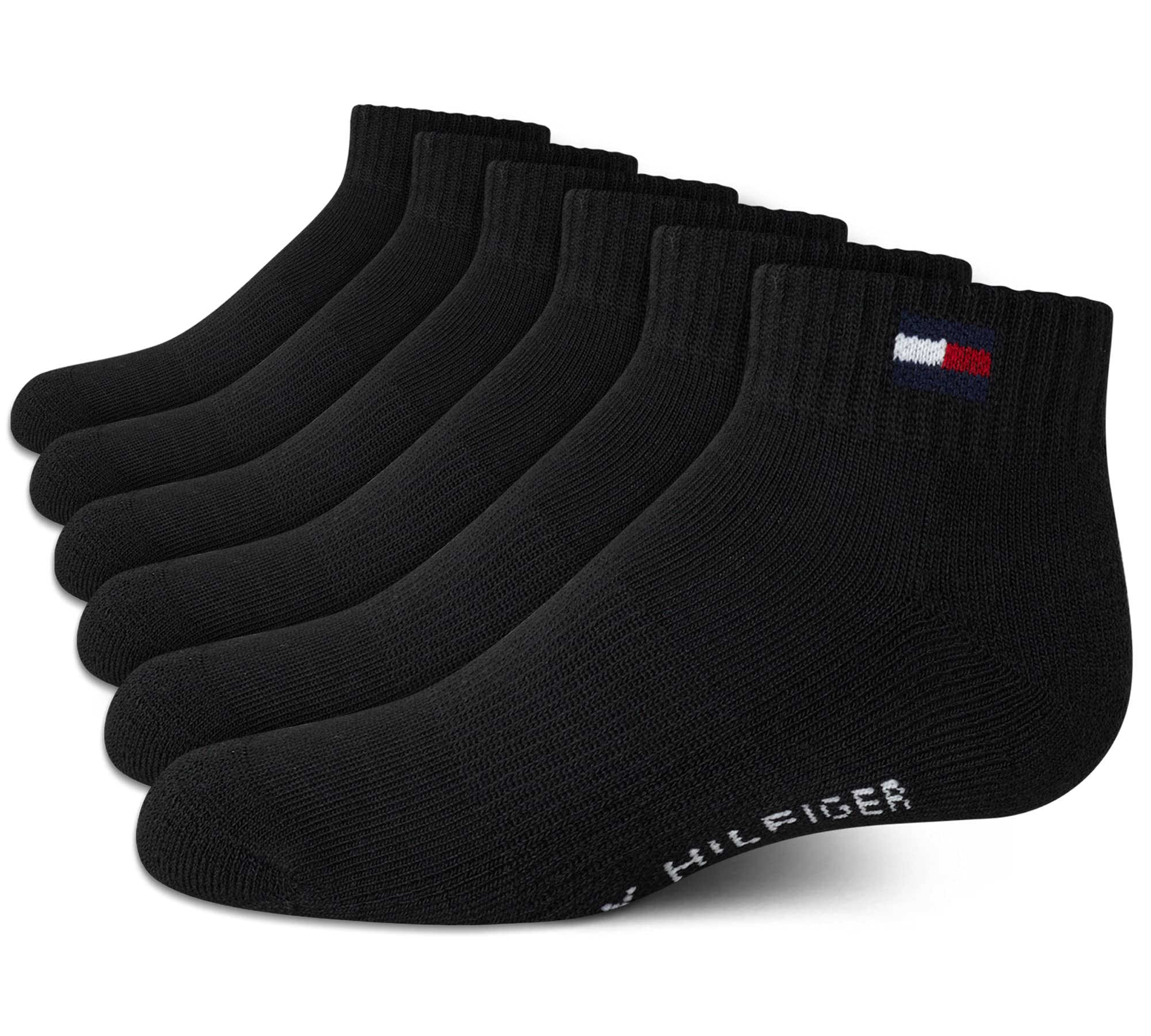 Tommy Hilfiger Sportsocken für Jungen – Performance Cushion Quarter Cut Knöchelsocken (6er-Pack)