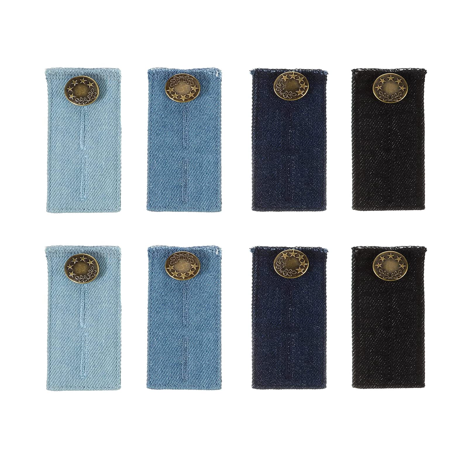 8PCS Hosenbunderweiterung Set Elastische Knopfverlängerung Jeans & Hosen