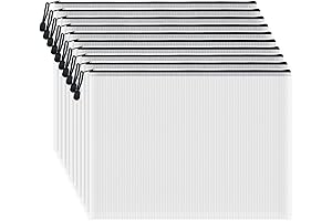 AUSTARK 10 Pack Mesh Zipper Pouch, Black Zipper File Bags