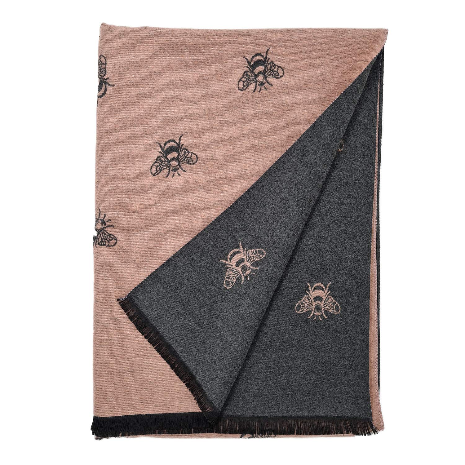 Hotstylezone Womens Bee Scarf Pashmina with a Bees Design Wrap Ladies Cashmere Blend Shawl