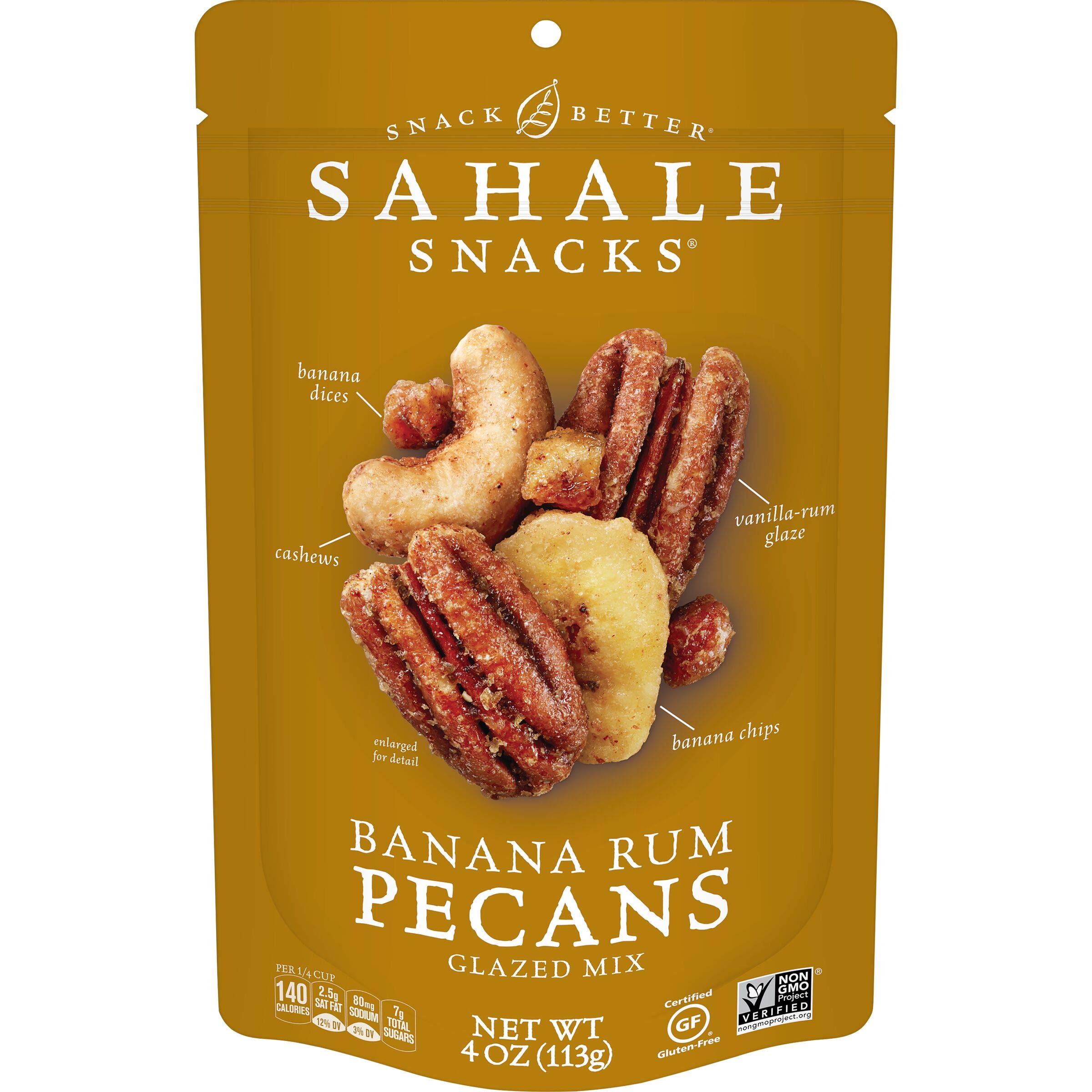Sahale Snacks Gluten-free Snack Banana Rum Pecans Glazed Mix, 4 Oz