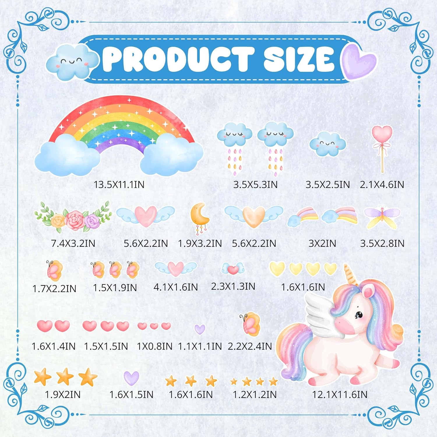 Large Unicorn and Rainbow Wall Decals Glow in The Dark, Cute Stars Stickers for Baby Girls Room, Luminous Ceiling Decor for Bedroom Playroom Nursery - Image 7
