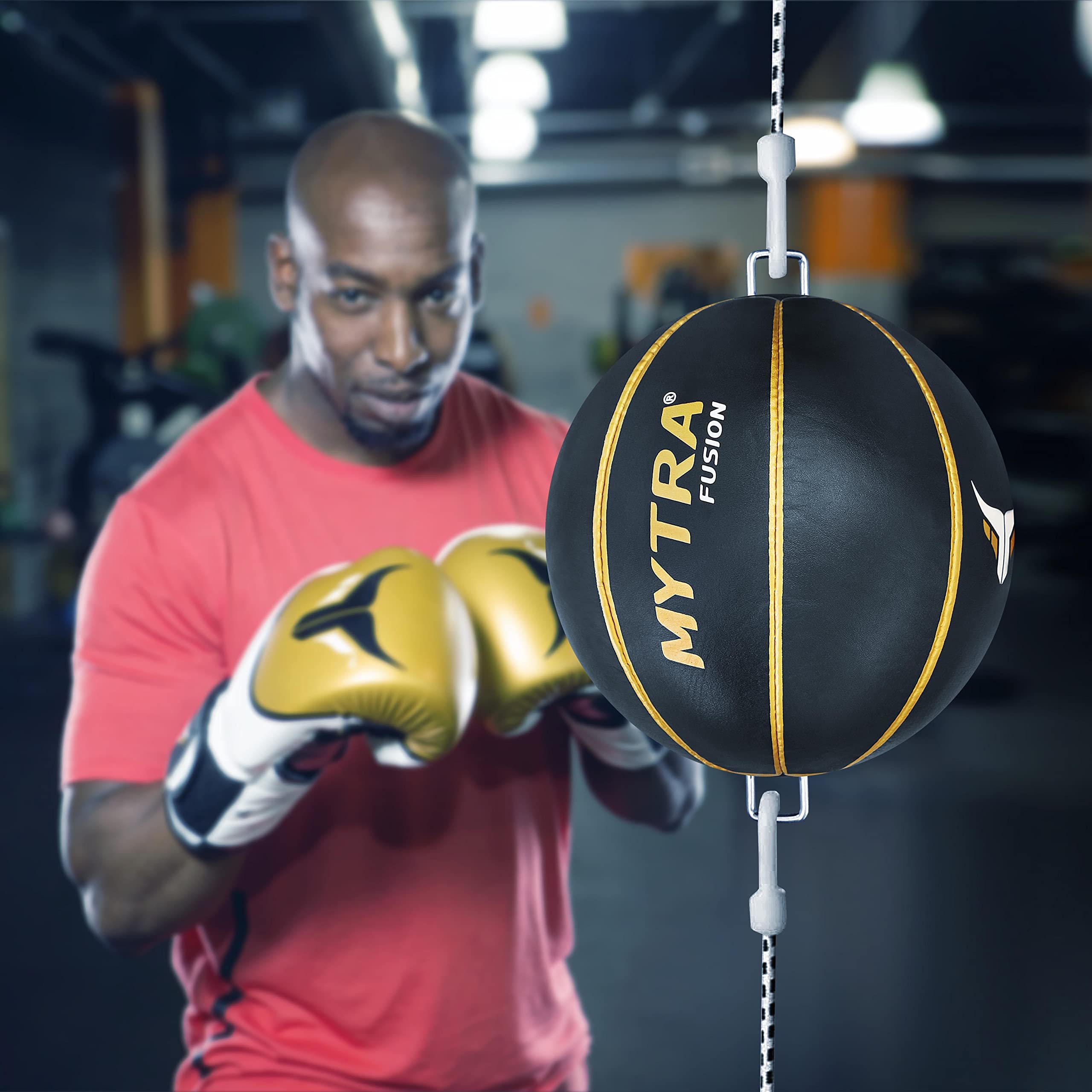 Farabi Sports - Ballon De Vitesse Double Extrémité En Cuir - Sac De Frappe Boxe/MMA - Entraînement Réflexes Et Endurance