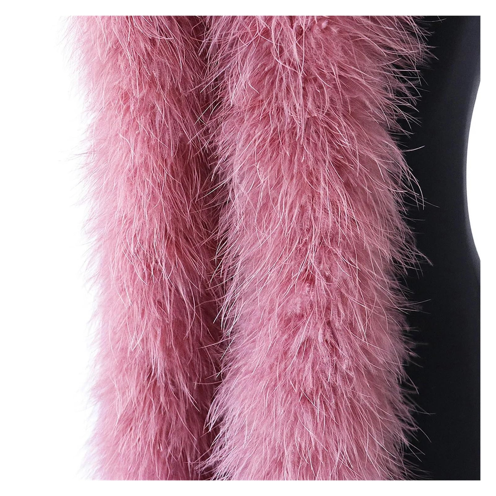 Bunte Federboas 2 Meter Flauschiger Marabou-Truthahnfedern-Boa-Federschal for Hochzeitskleid, dekorative Federn(Black,50g)