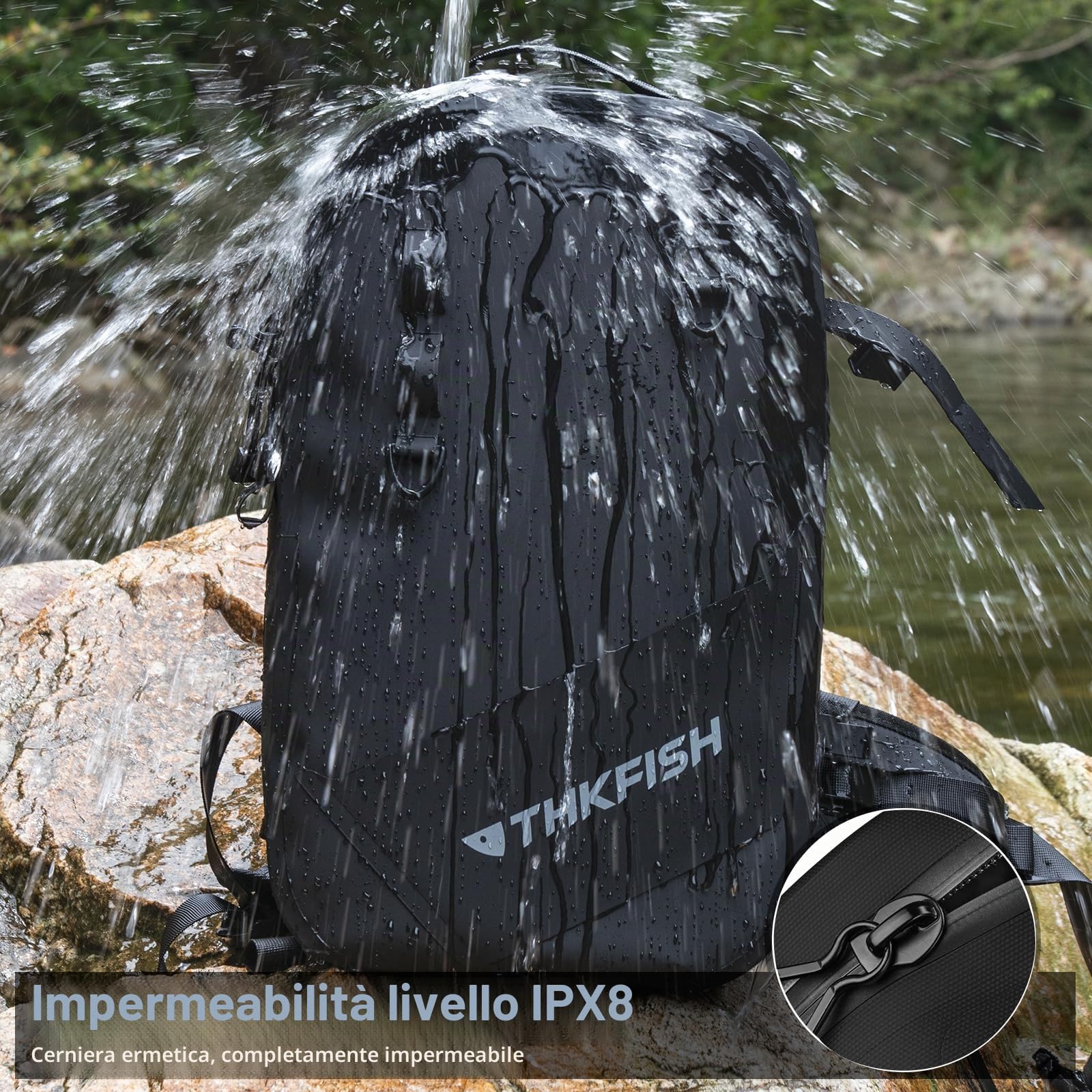 THKFISH Zaino da pesca impermeabile IPX8 con supporto per canna, borsa leggera da pesca, per muoversi liberamente regali di pesce per gli uomini