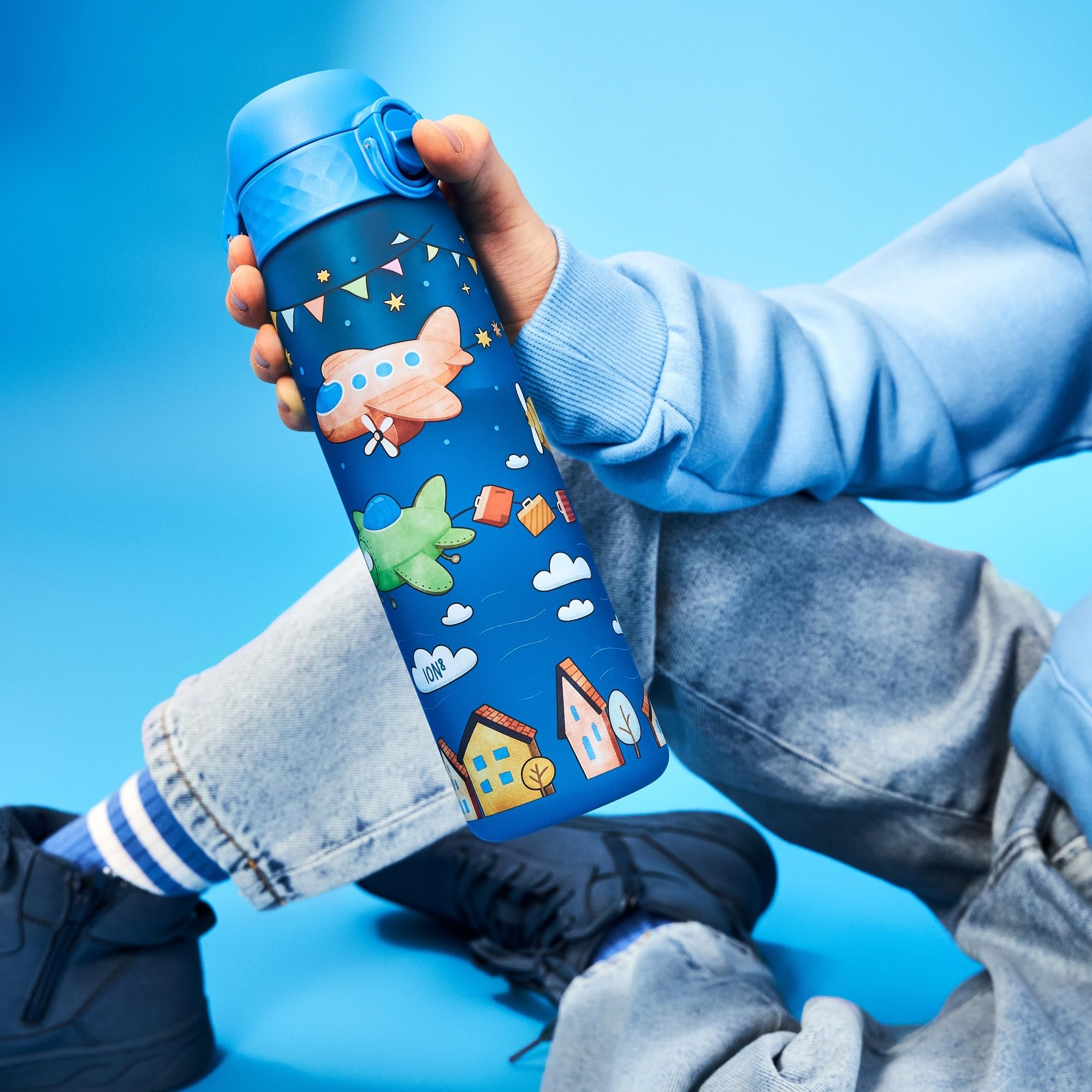 Ion8 Water Bottle, 500ml/18oz, Slim Leak Proof & BPA-Free Drinking Bottle, Secure Lock Prevents Spills, Dishwasher Safe - Image 2