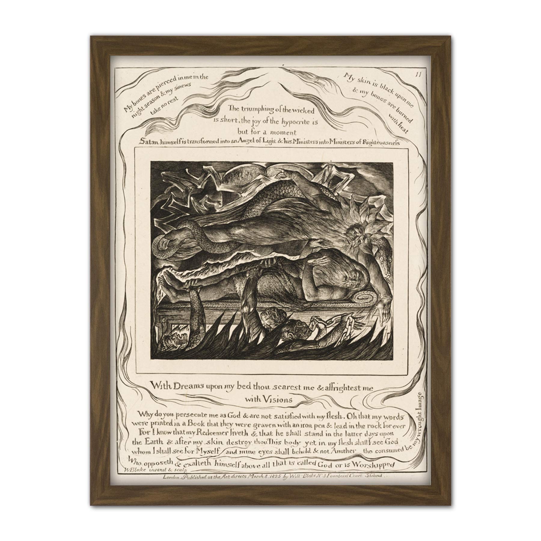 Artery8 Blake Jobs Evil Dreams 1825 Painting Artwork Framed Wall Art Print 18X24 Inch