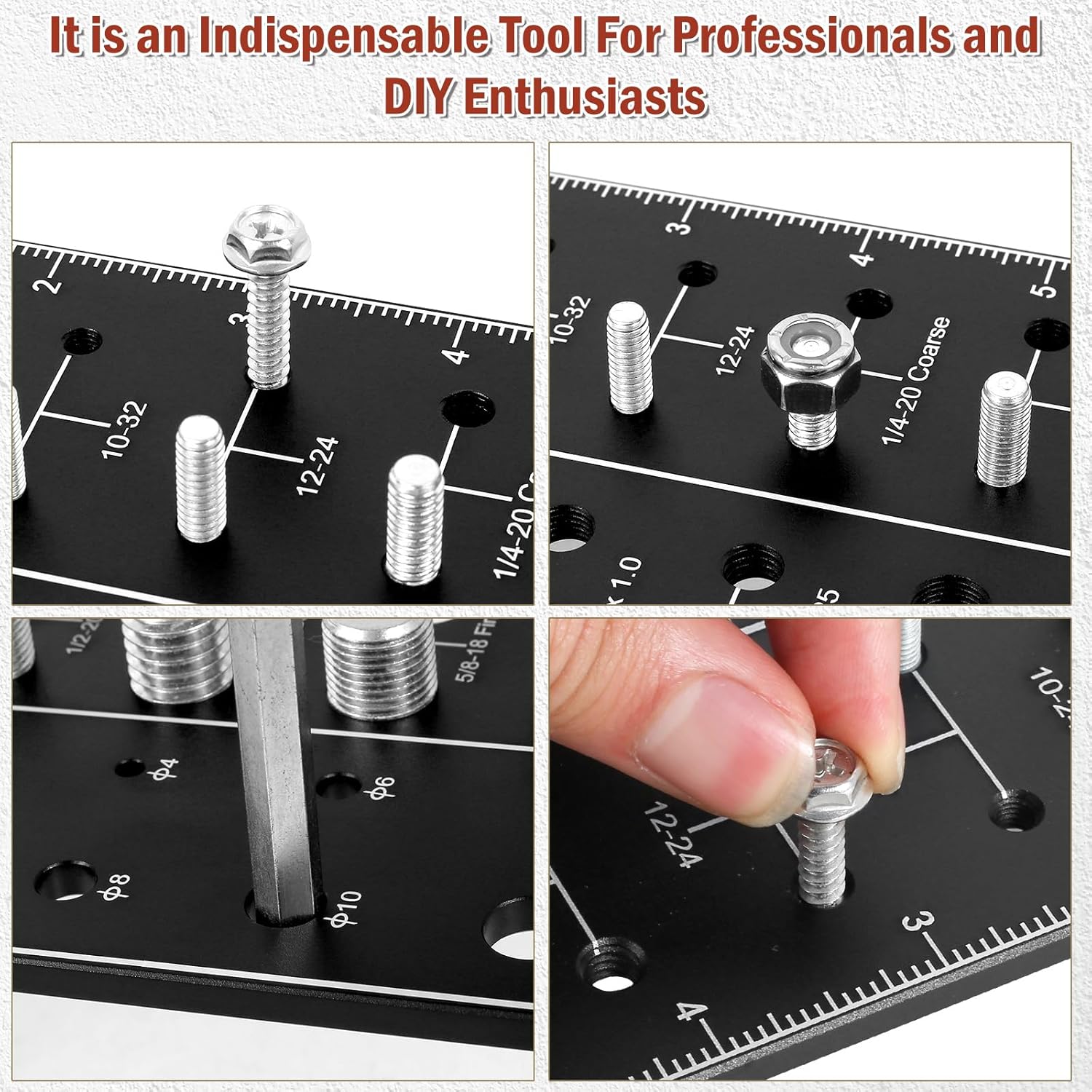 US Nut and Bolt Thread Checker Set Carbon Steel Thread Identifier Gauge Standard and Metric Size Precise Screw Size and Thread Gauge Measuring Tool for Nuts Bolts Screws