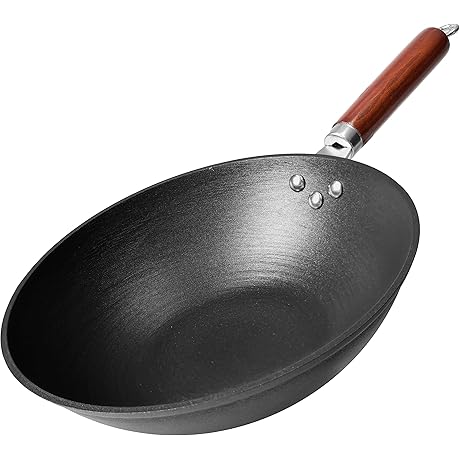 Parallel Industries Carbon Steel Wok, Stir Fry Pan, 10 inches