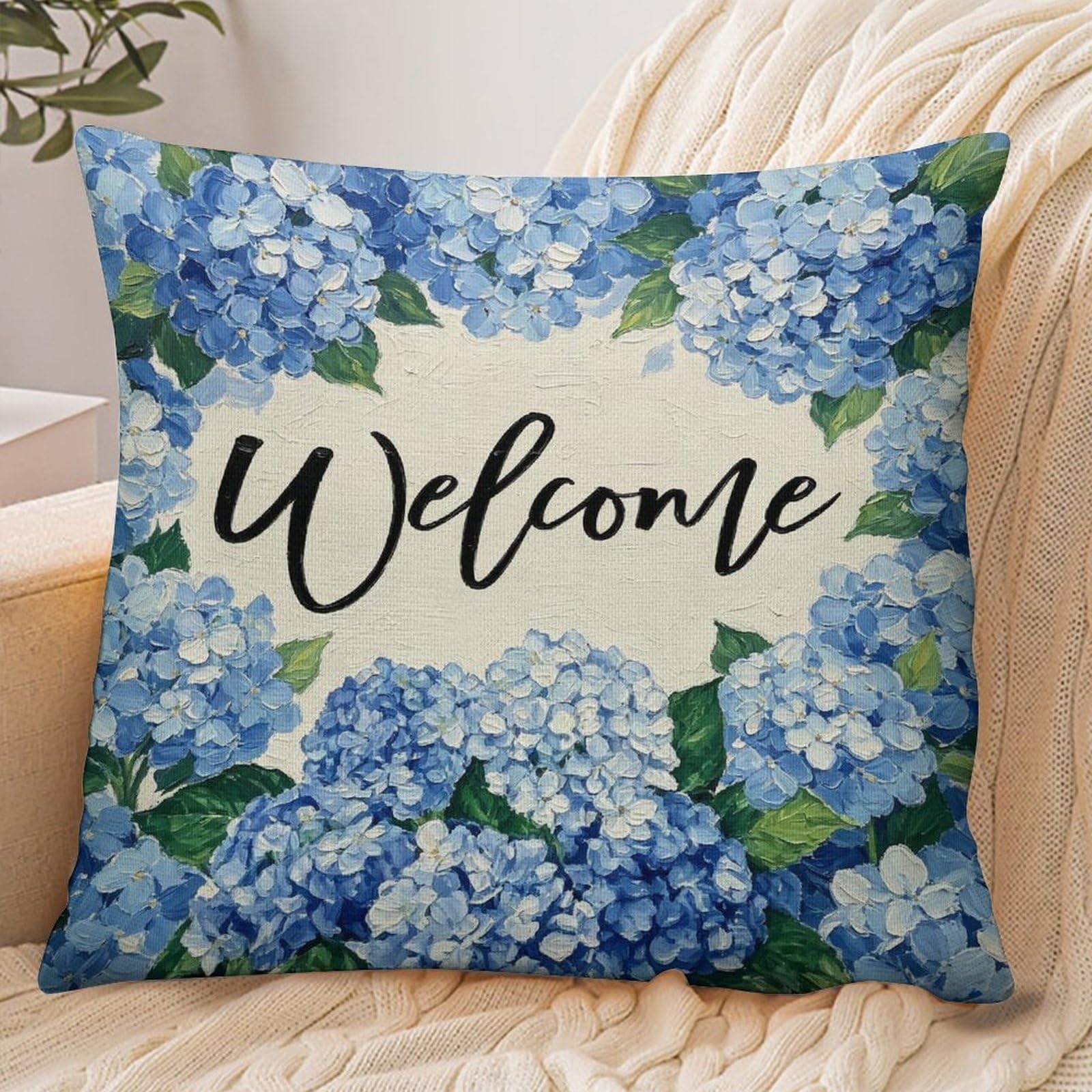 Fekiloot Style Hydrangea Pillowcase Pillow Sham Pillow Case